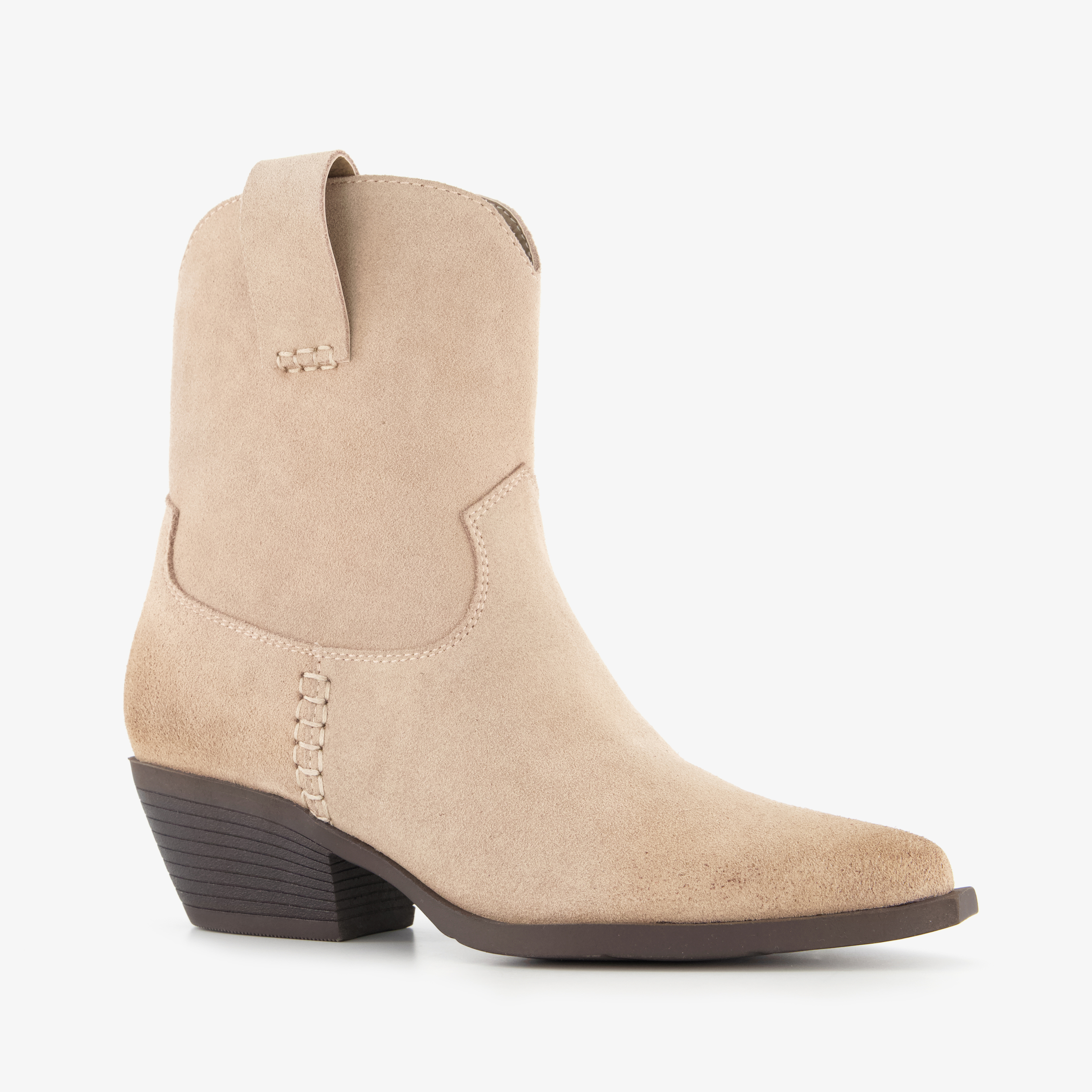 Harper suède dames western laarzen beige enkellaarzen