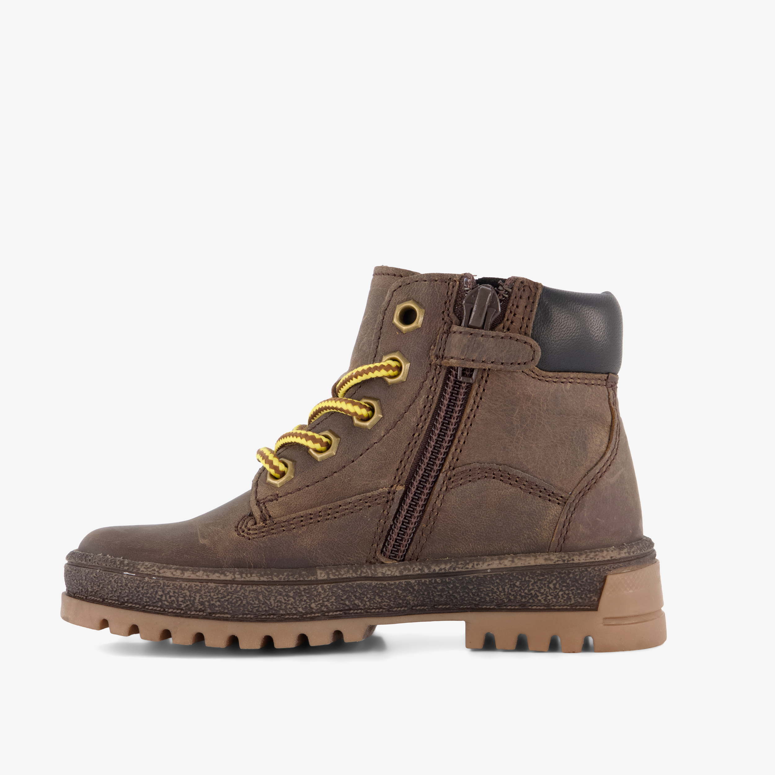 Groot jongens leren veterboots bruin