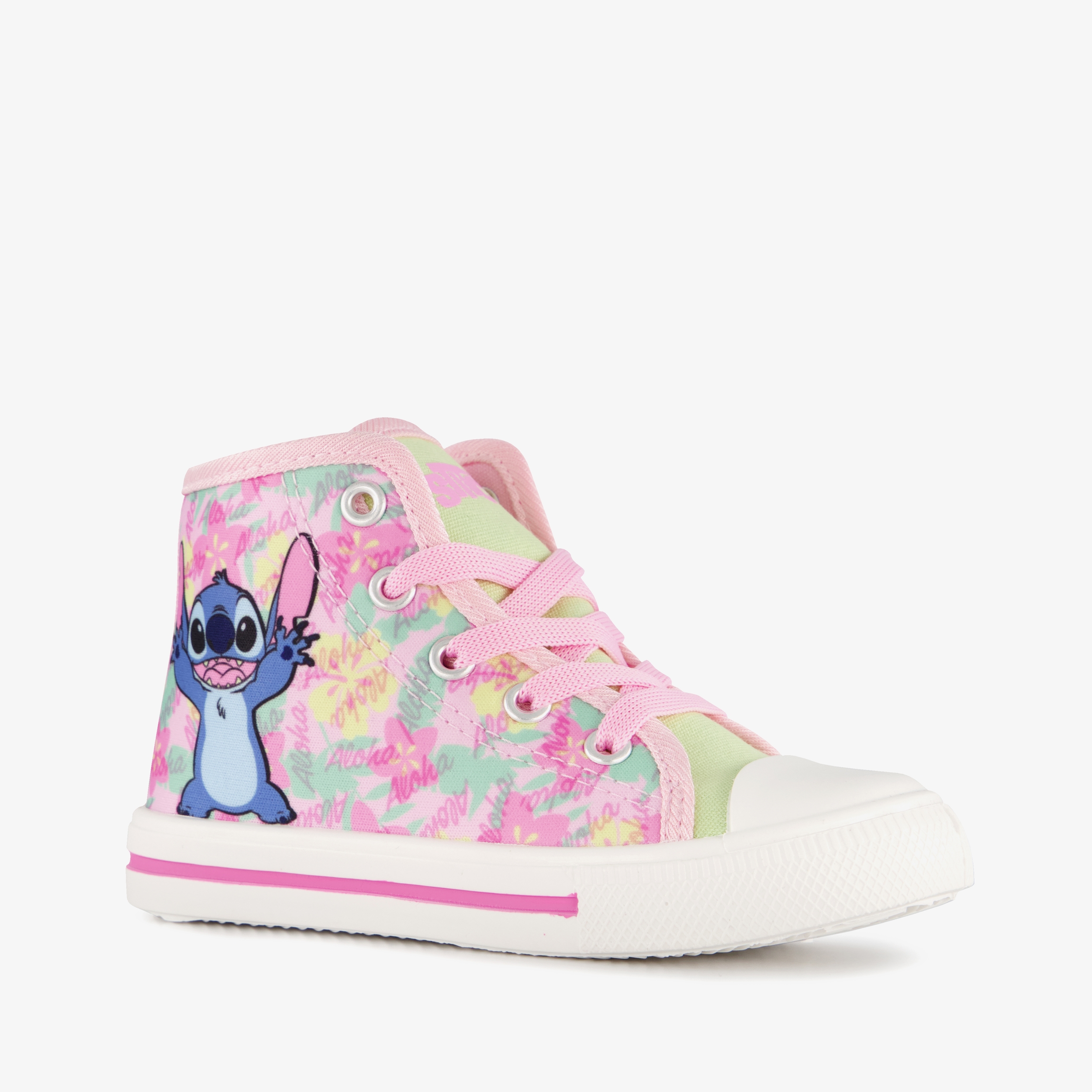 Lilo & Stitch hoge meisjes sneakers roze wit