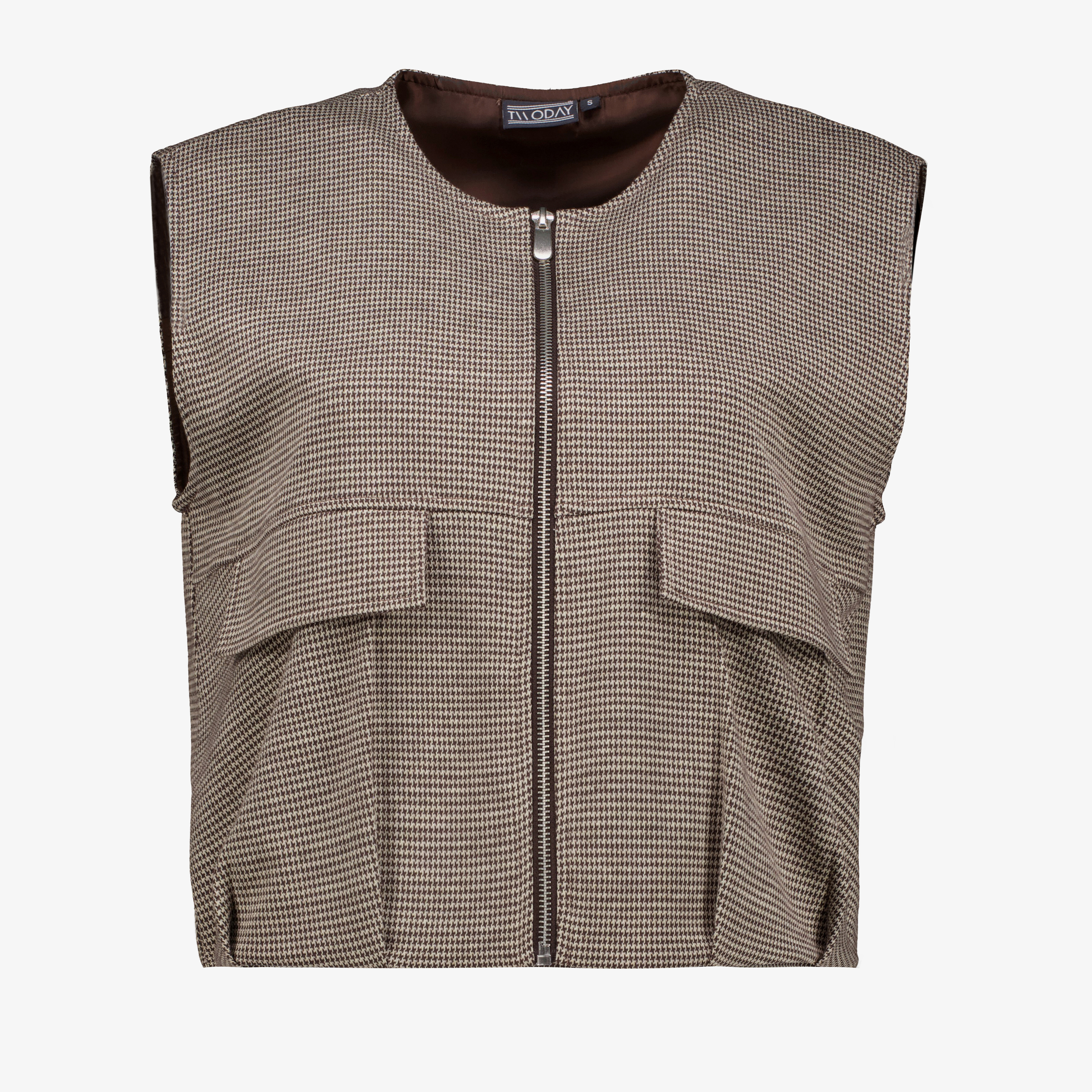 TwoDay dames gilet met print beige bruin