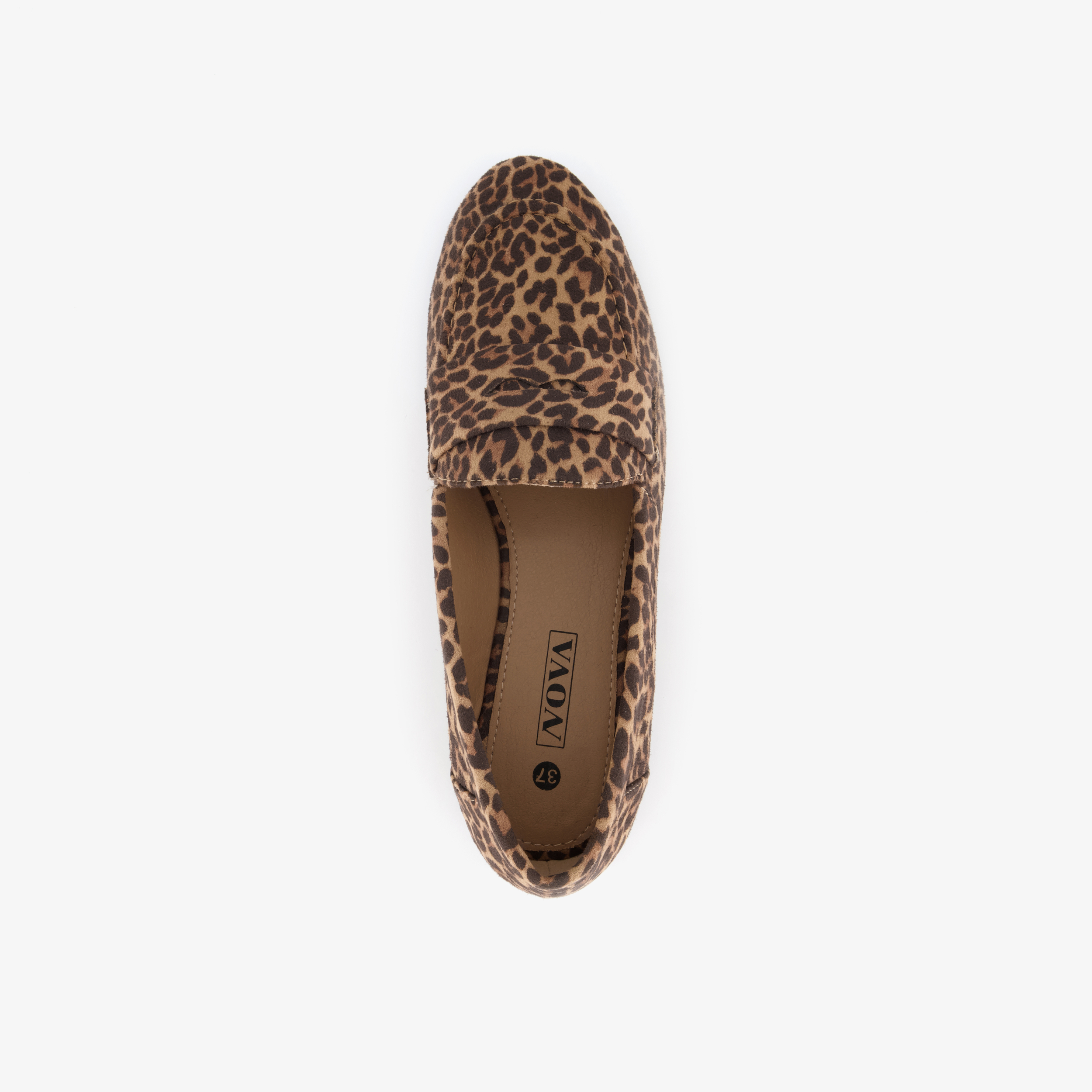 Nova dames loafers met panterprint bruin instappers – foto 4
