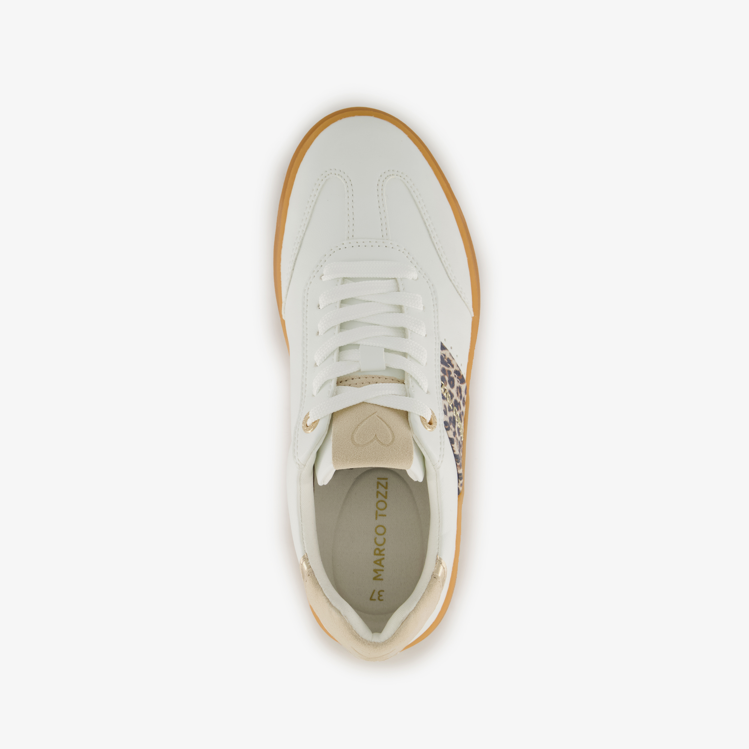 Marco Tozzi dames sneakers met luipaardprint wit – foto 4