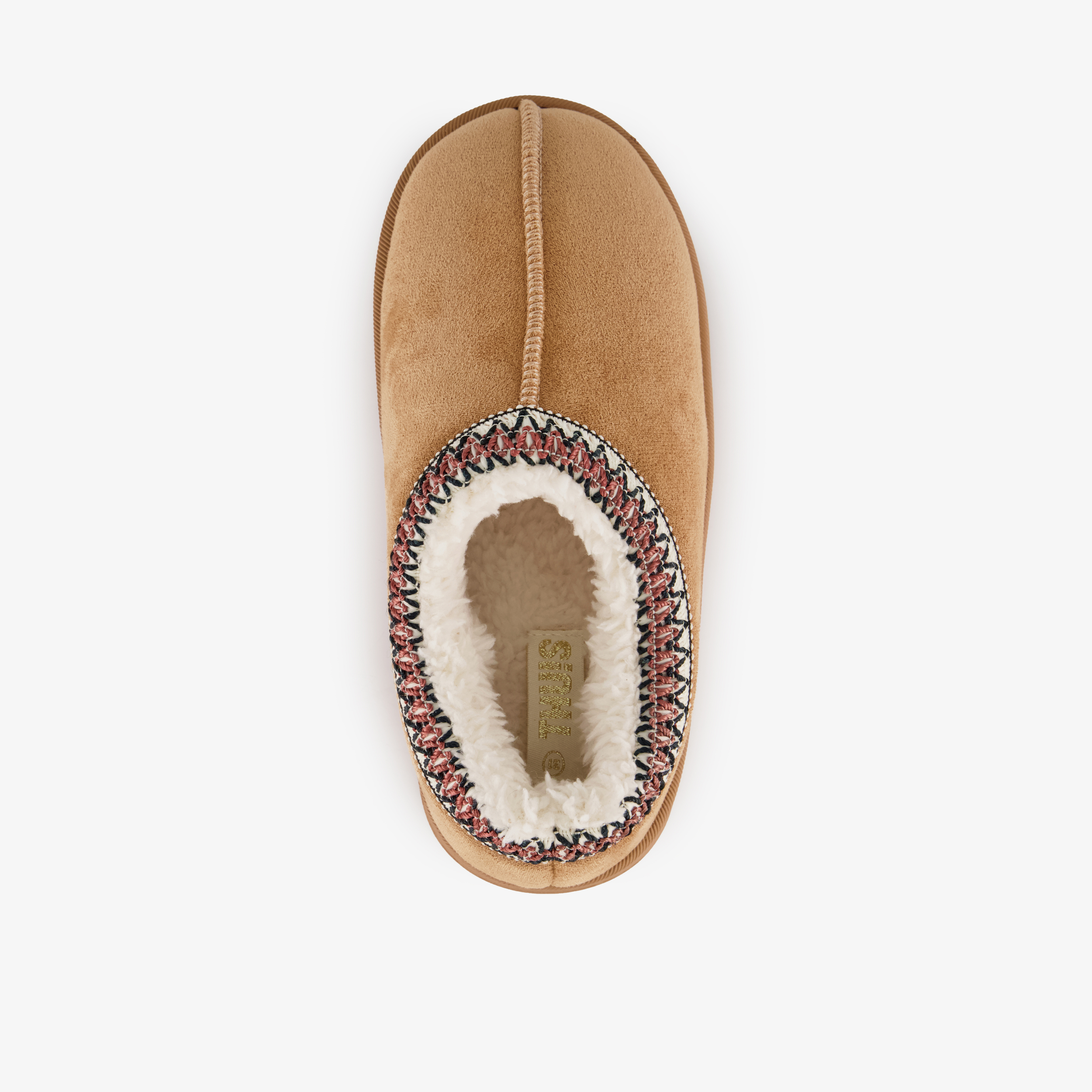 Thu!s gevoerde meisjes pantoffels camel bruin – foto 4