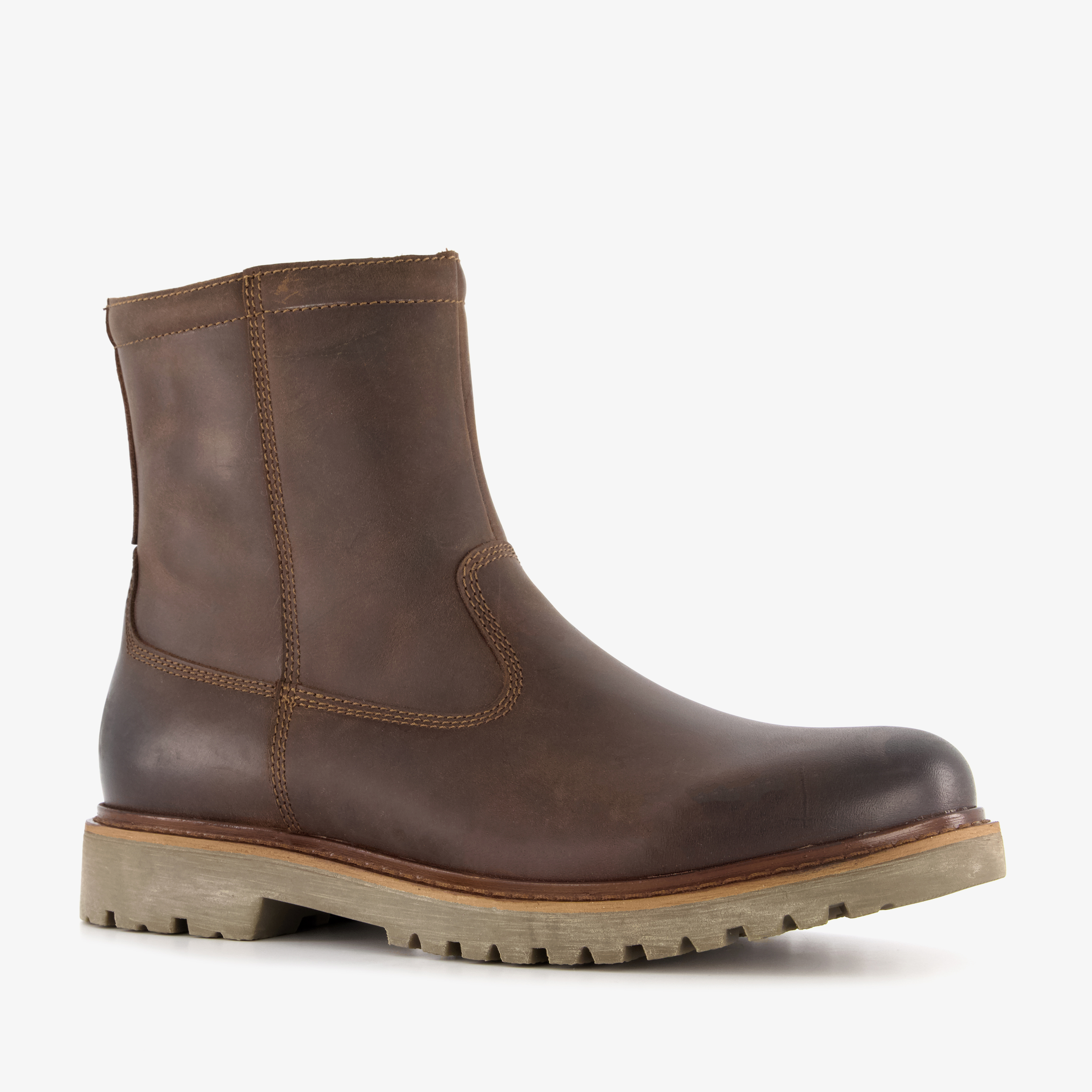 Output leren heren boots bruin
