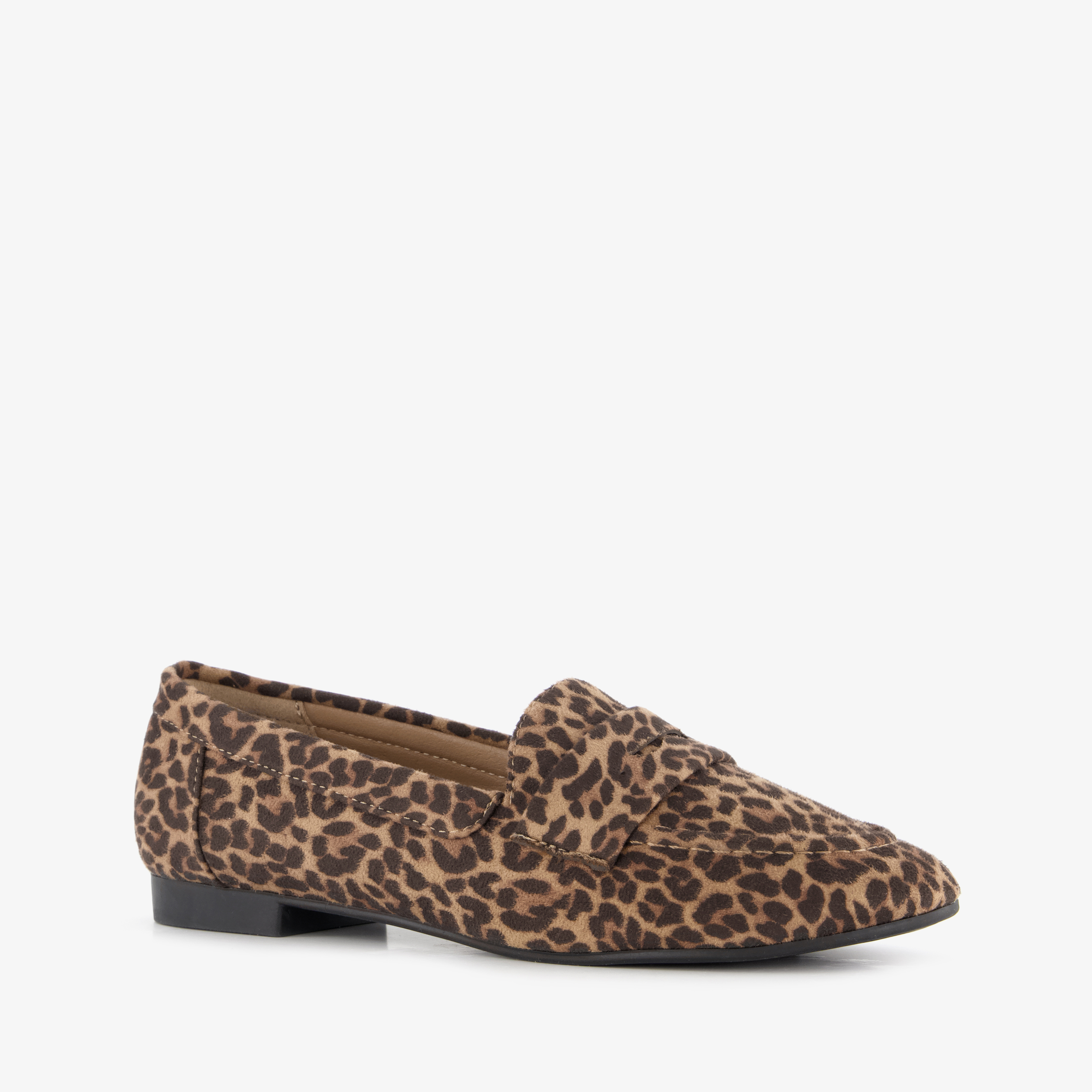 Nova dames loafers met panterprint bruin instappers