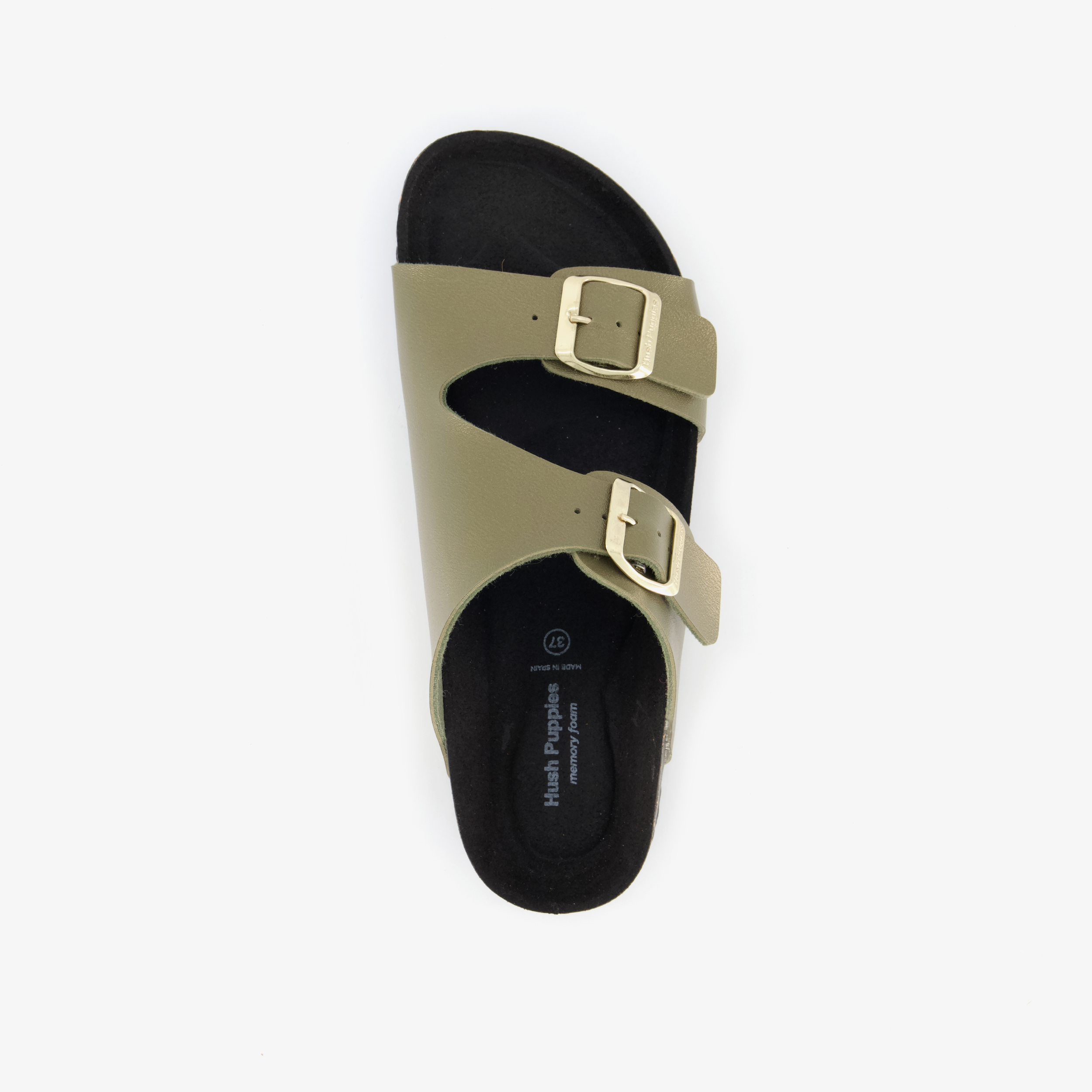 Hush Puppies leren dames bio slippers groen – foto 4