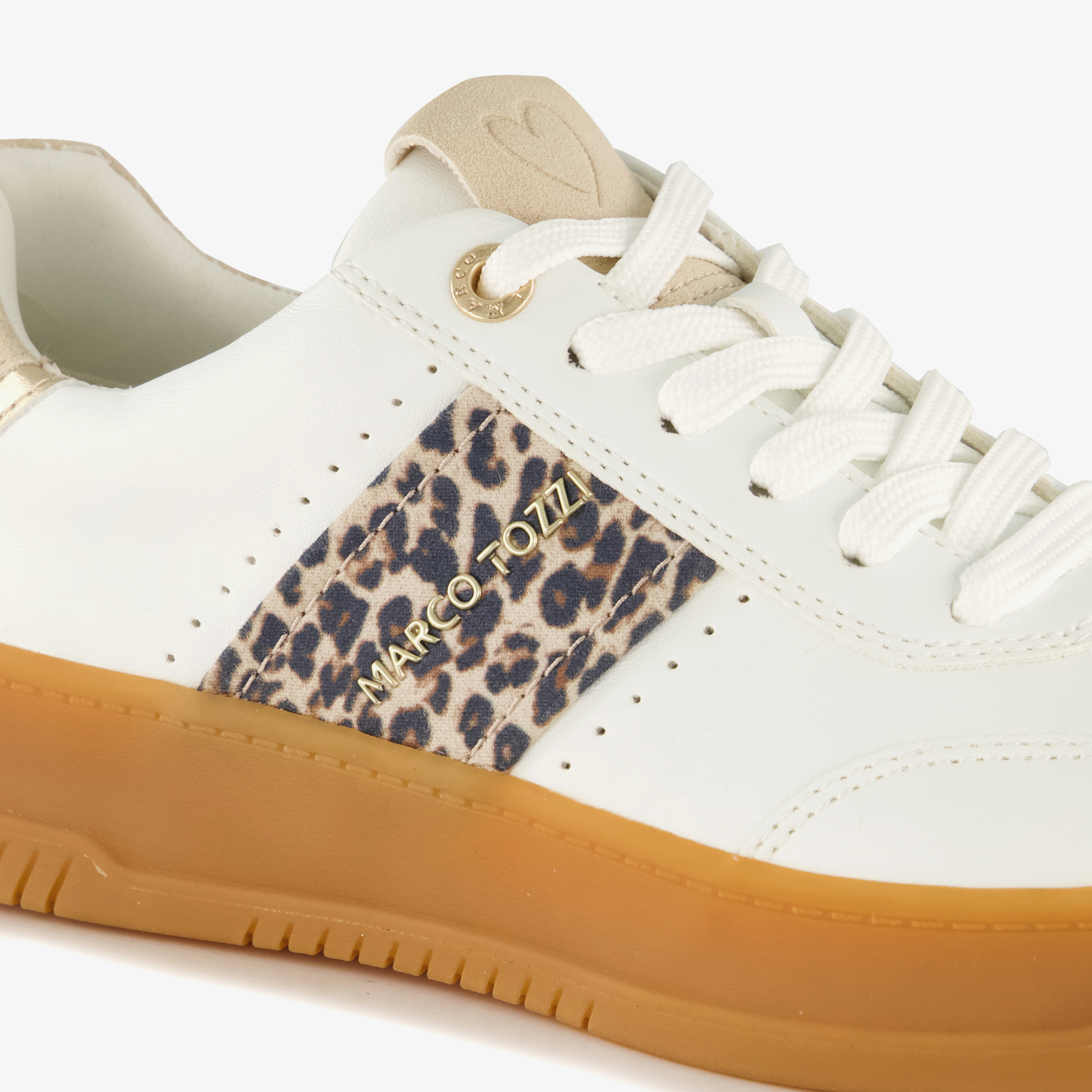 Marco Tozzi dames sneakers met luipaardprint wit – foto 5