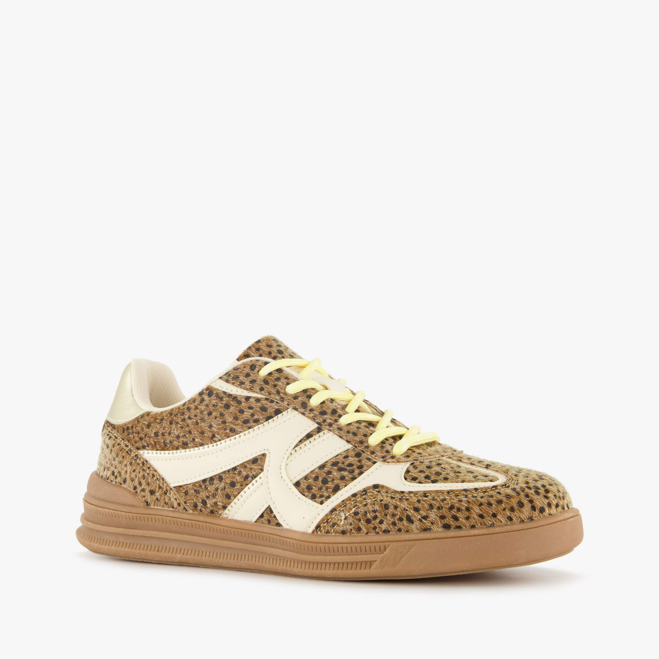 Blue Box dames sneakers bruin met print