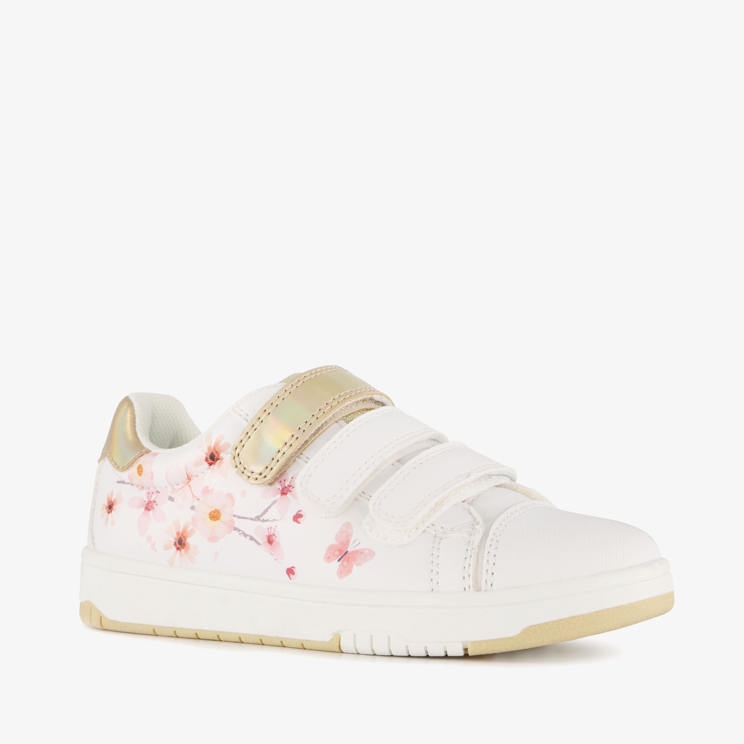 Blue Box meisjes sneakers wit met bloemen