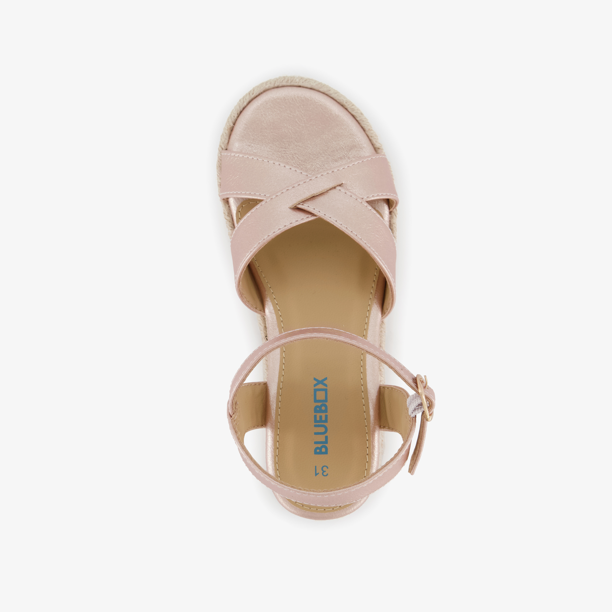 Blue Box meisjes sleehak sandalen metallic roze – foto 4