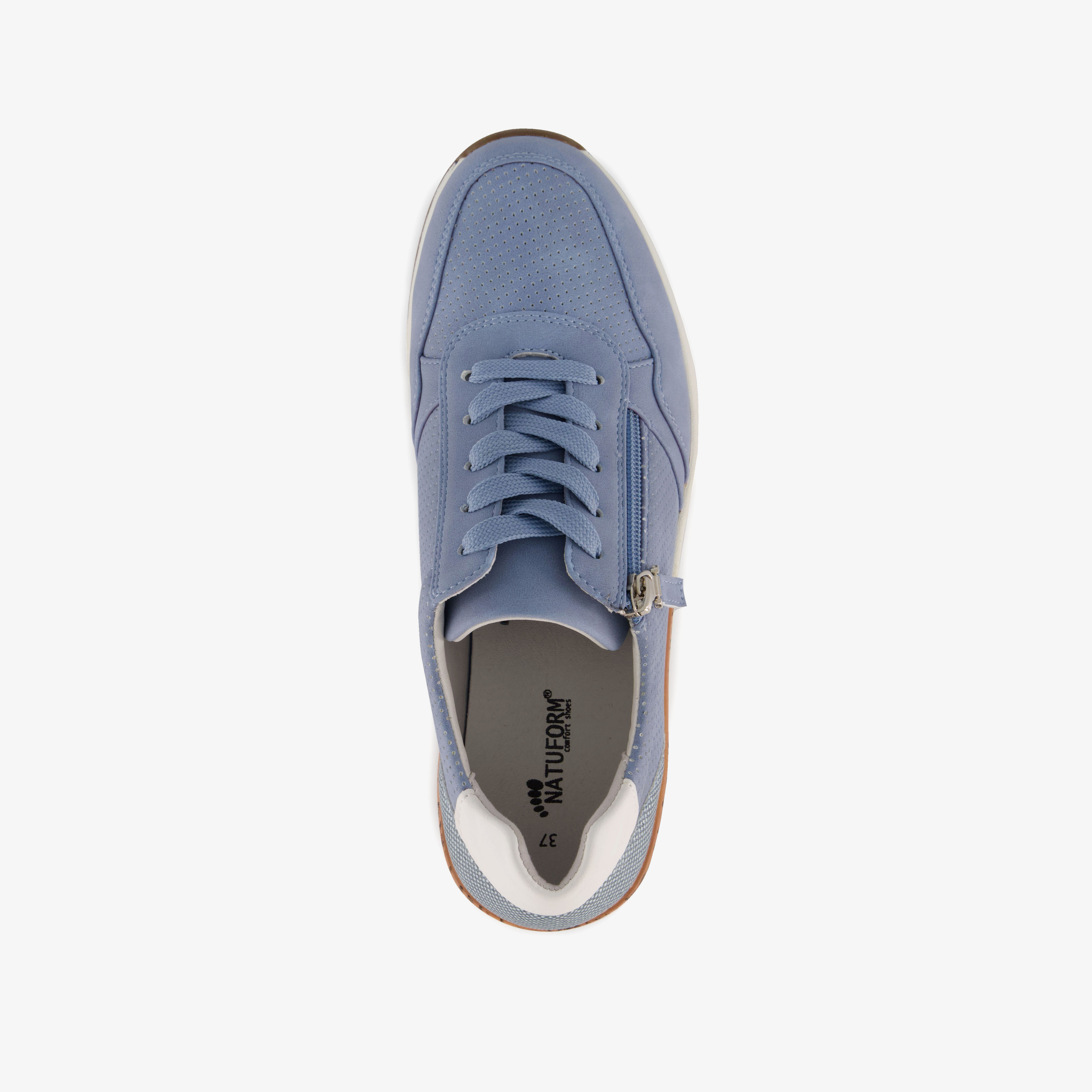 Natuform dames sneakers met kurkdetail blauw – foto 4