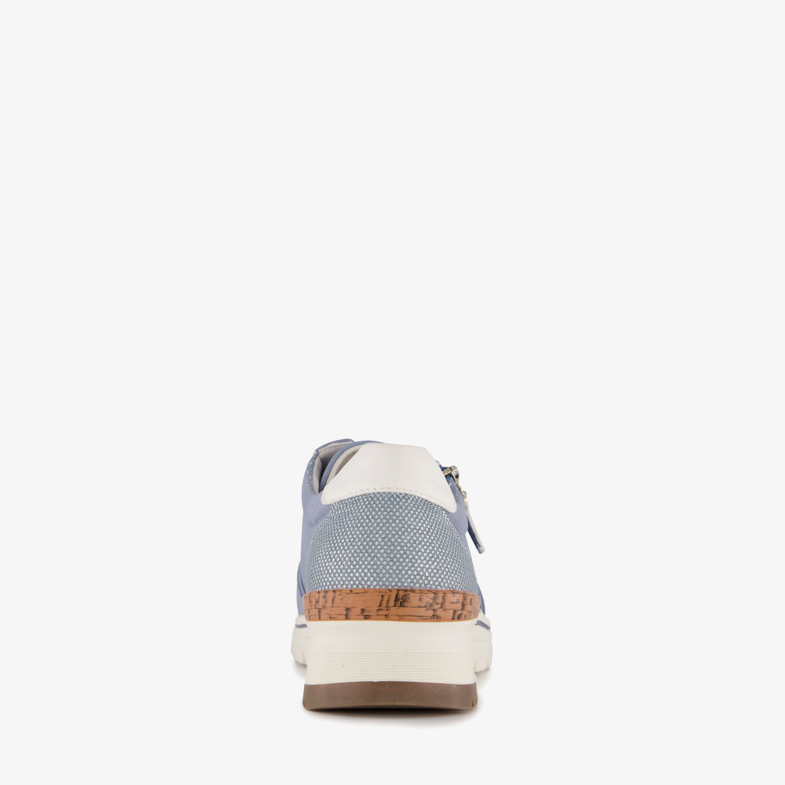 Natuform dames sneakers met kurkdetail blauw – foto 2