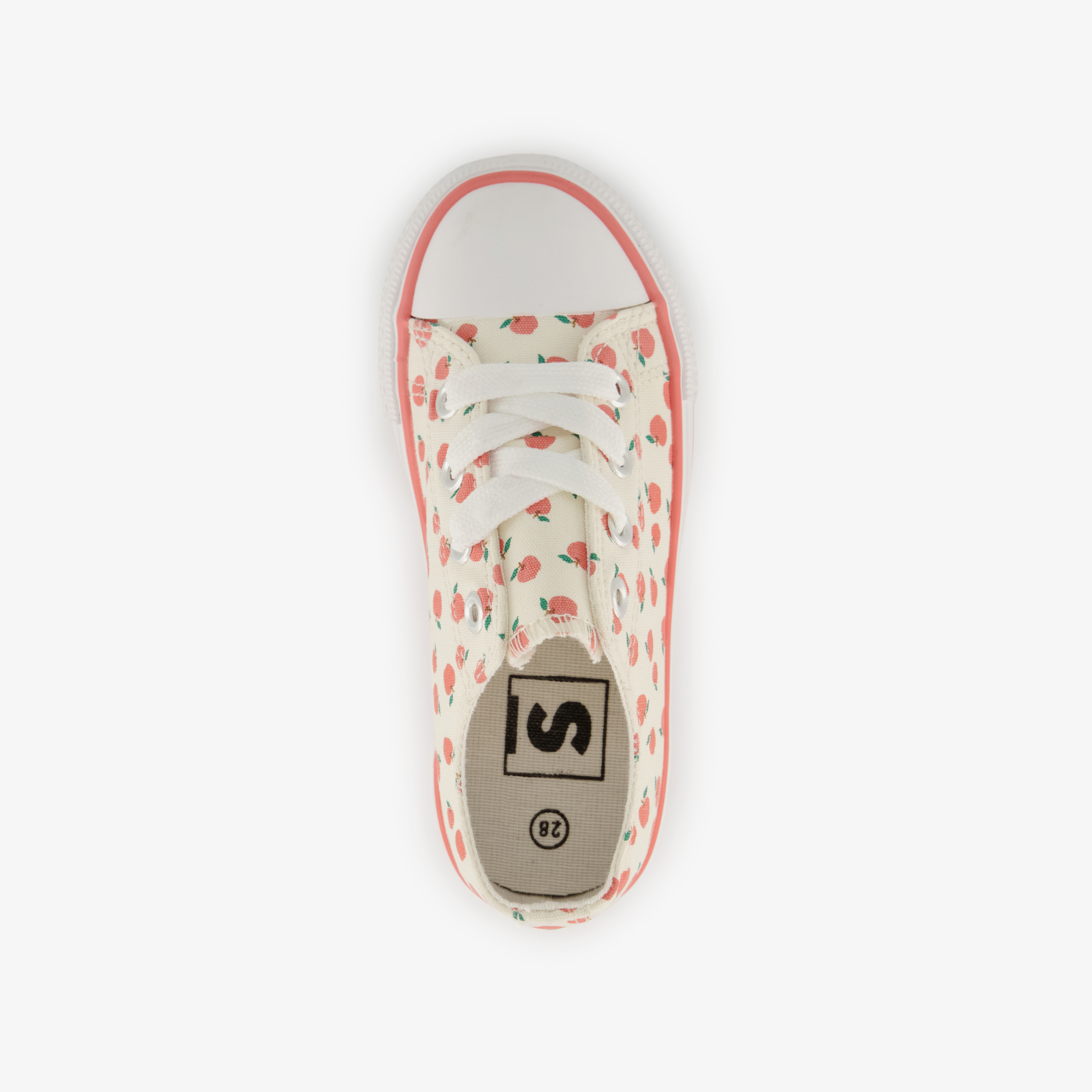 Meisjes sneakers met appels beige rood – foto 4
