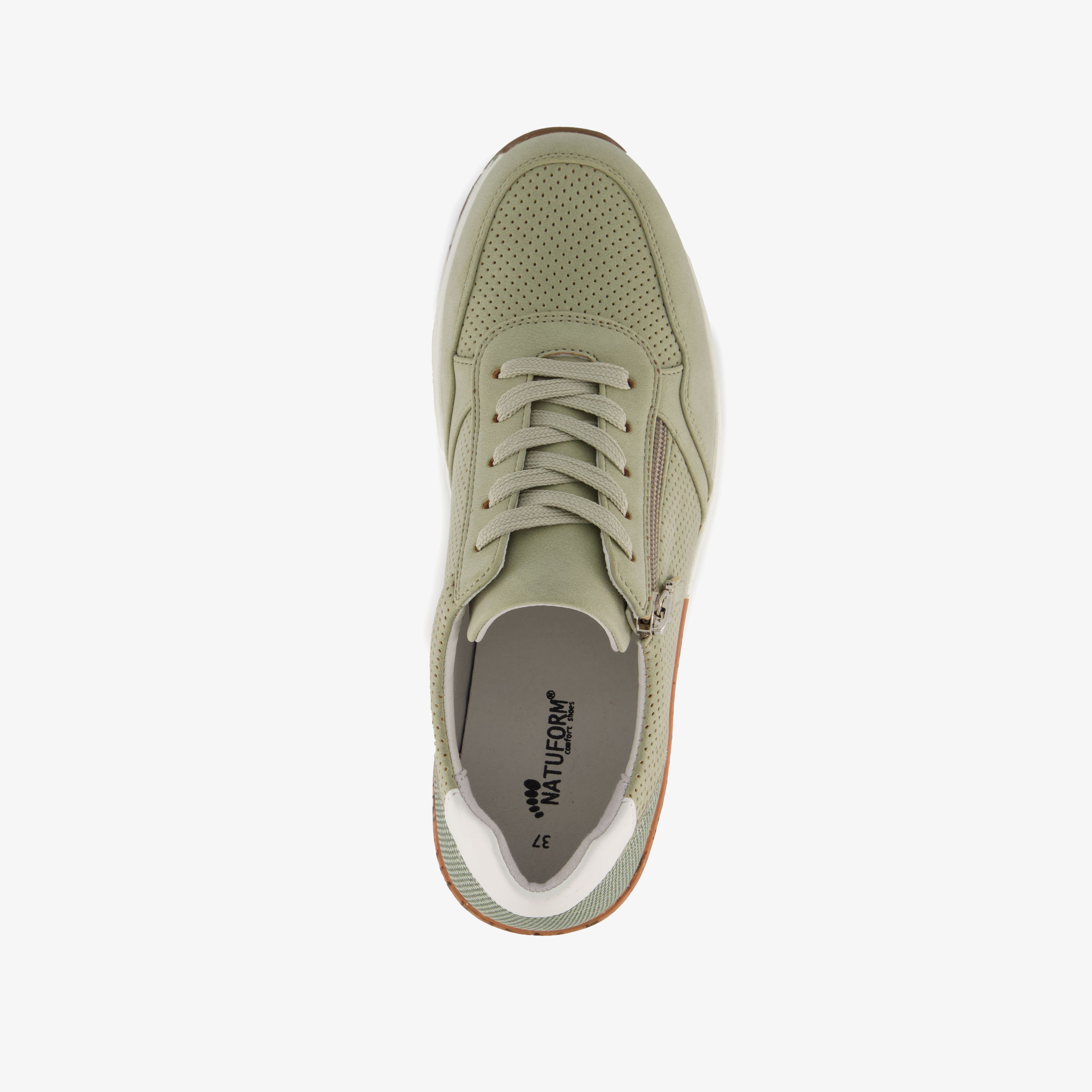 Natuform dames sneakers met kurkdetail groen – foto 4