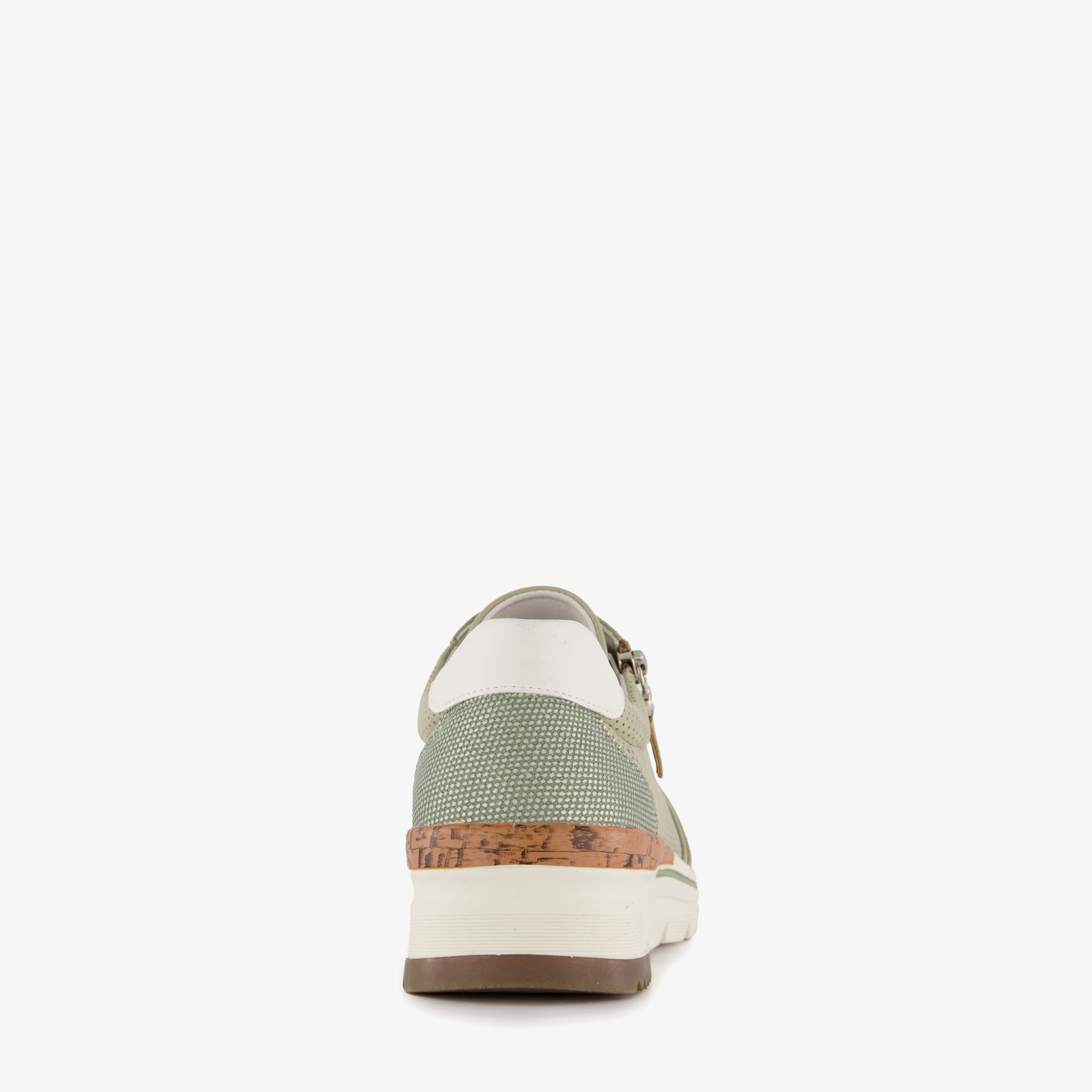 Natuform dames sneakers met kurkdetail groen – foto 2