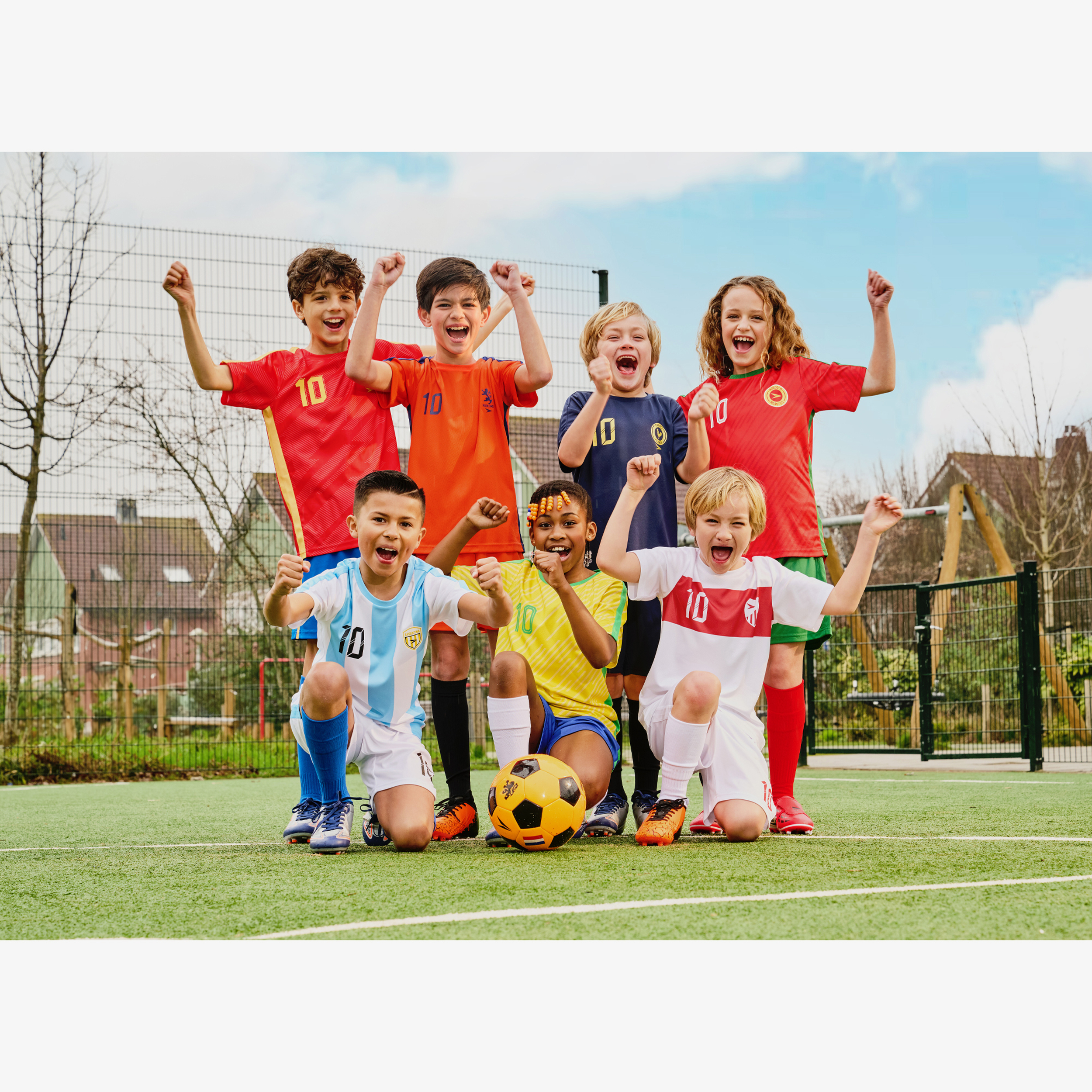 Dutchy tweedelig kinder sport set wit blauw jongens – foto 3