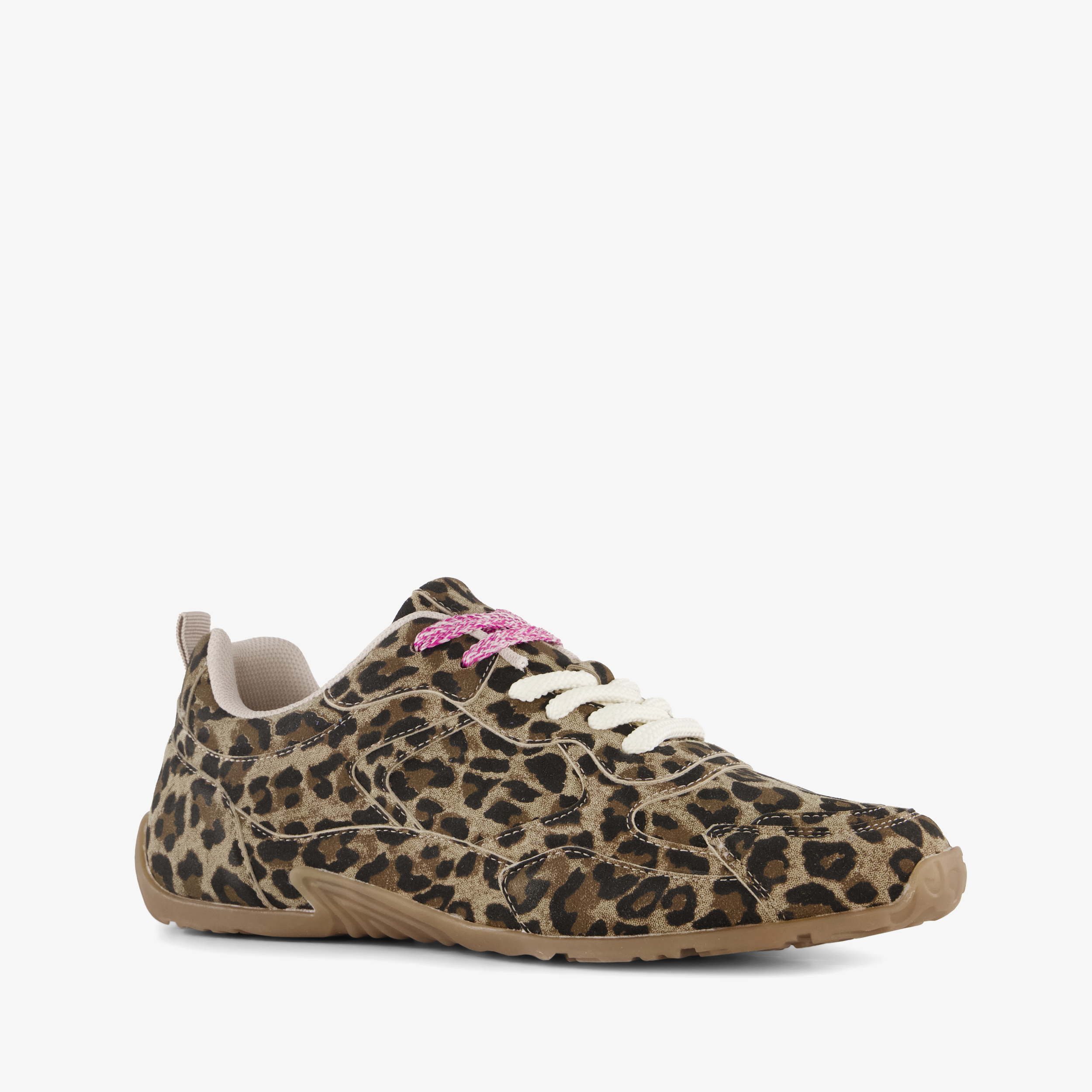 Blue Box dames sneakers met panterprint bruin