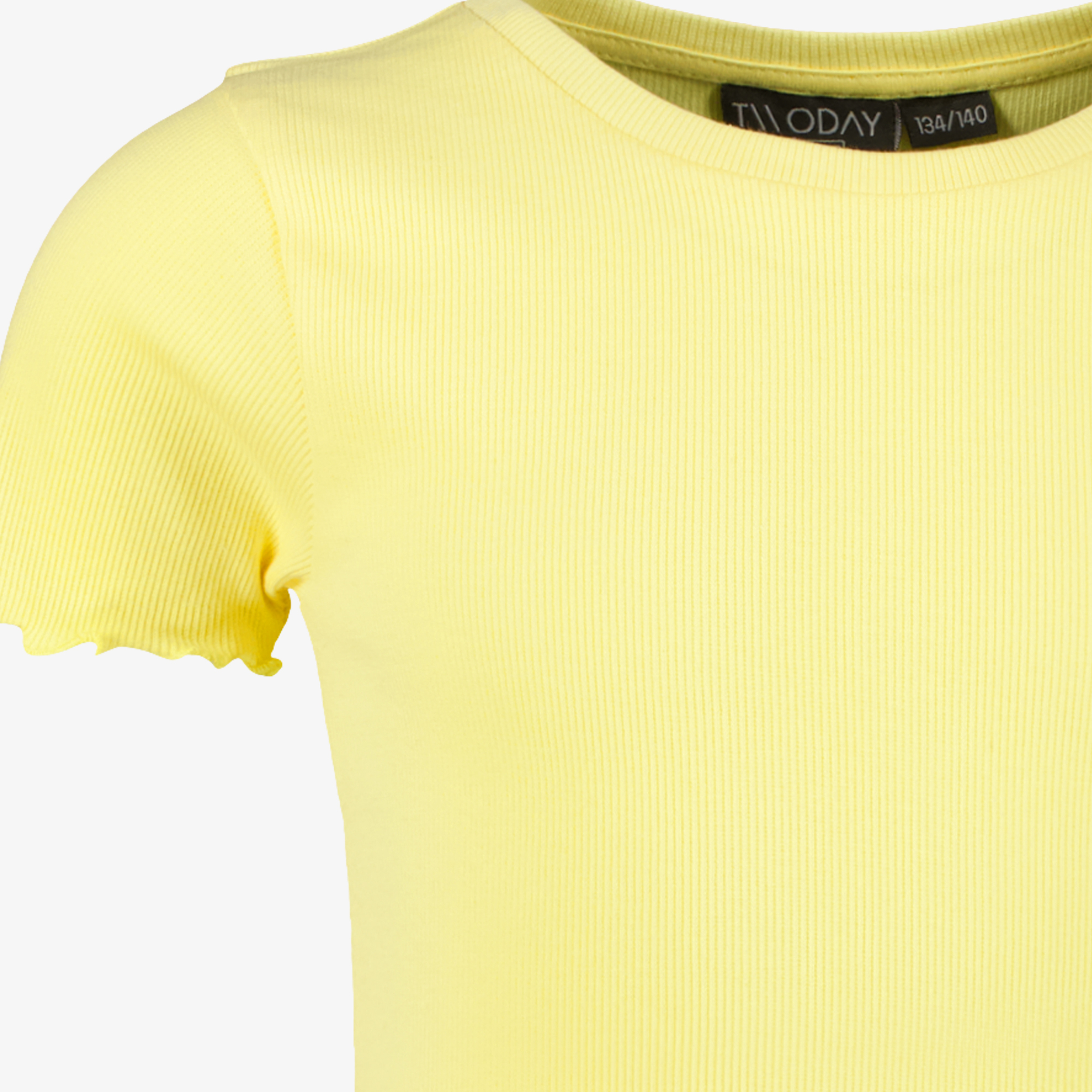 TwoDay meisjes rib T-shirt met ruches geel t-shirts & tops – foto 2