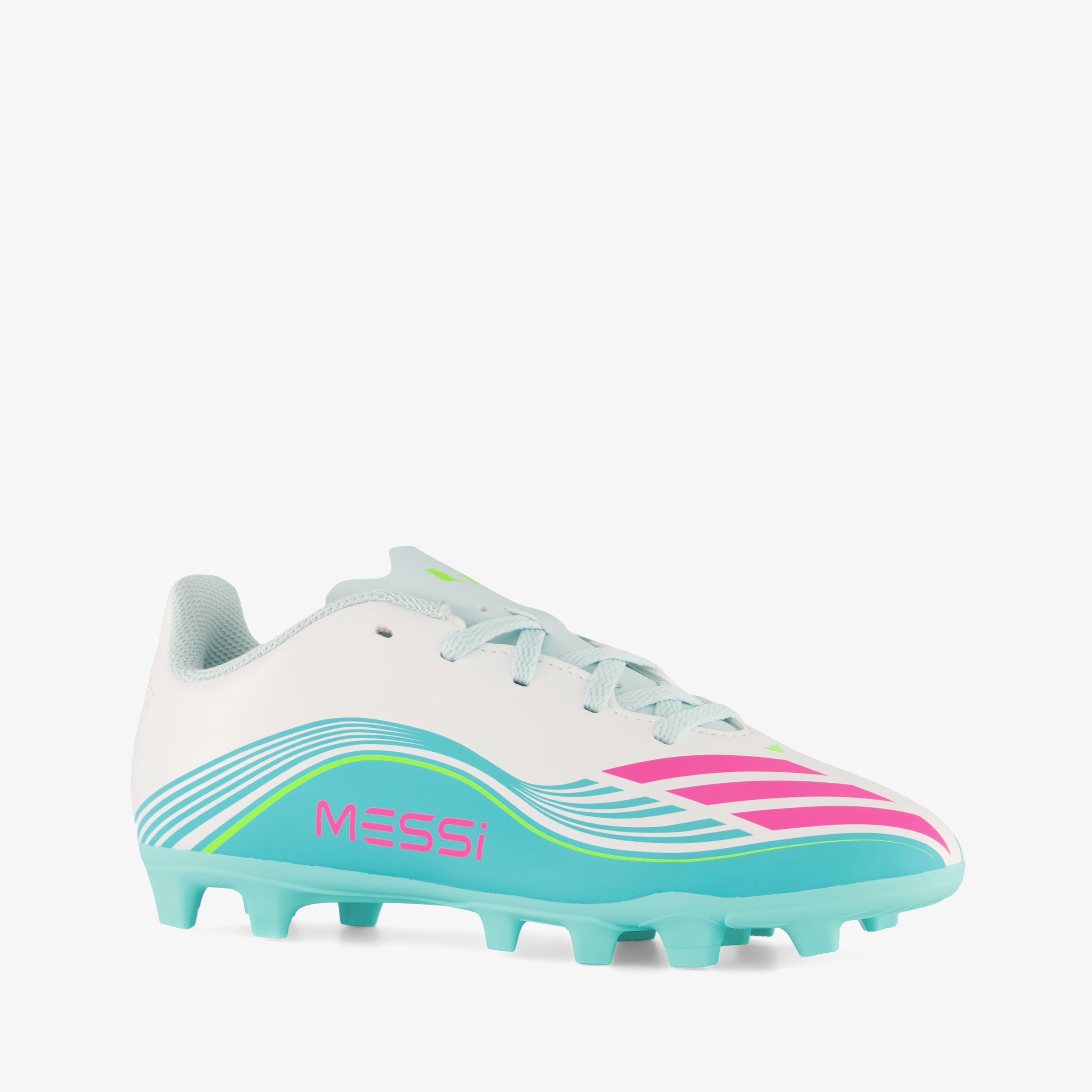 Adidas F50 Messi Club MG kinder voetbalschoenen wit blauw