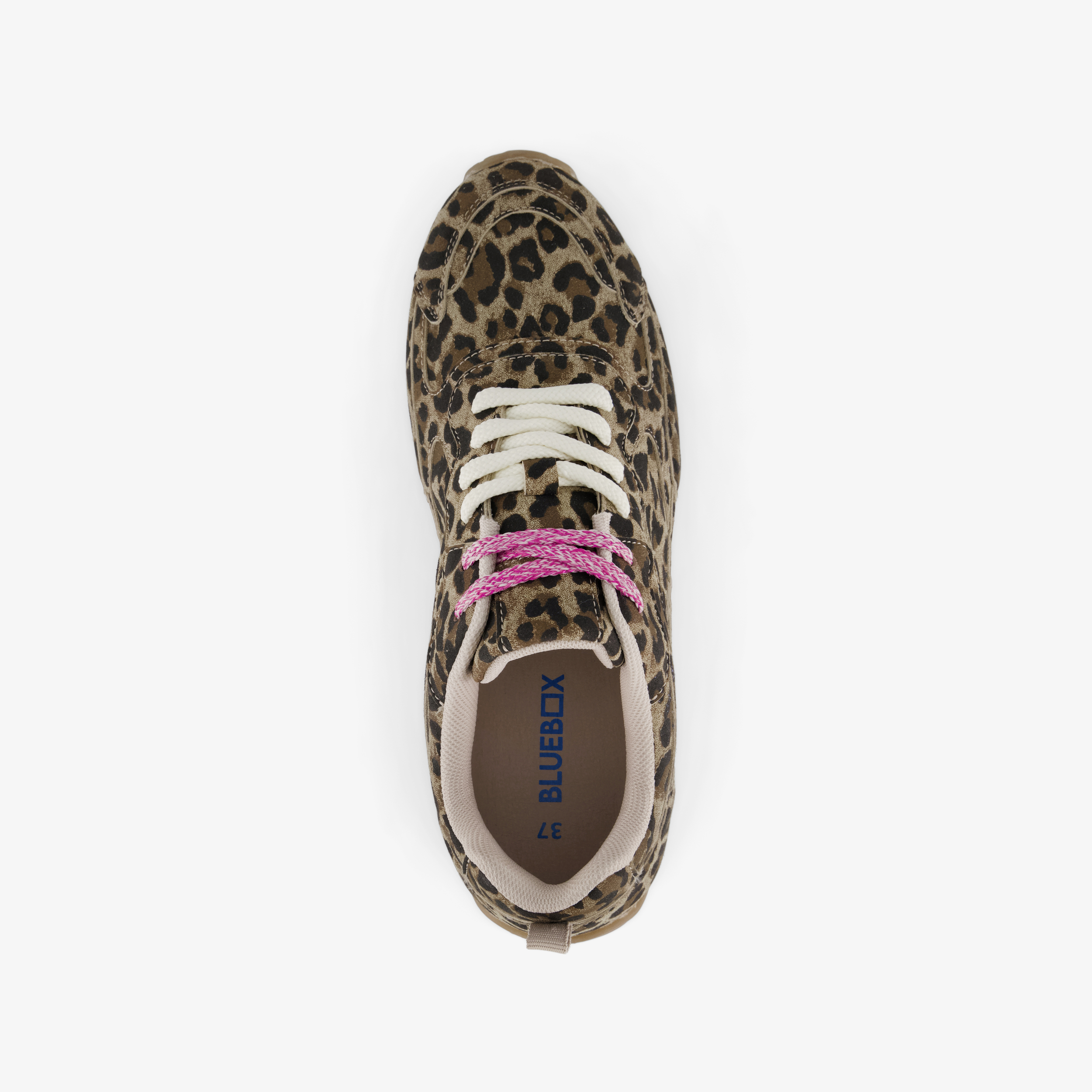 Blue Box dames sneakers met panterprint bruin – foto 4