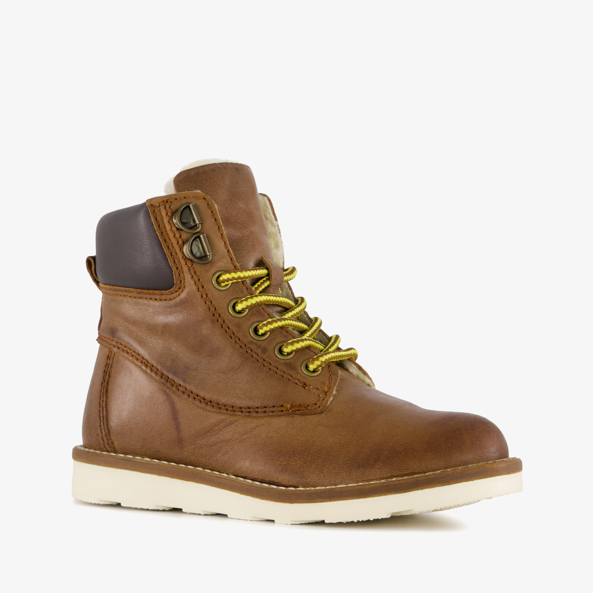 Groot gevoerde leren jongens veterboots cognac