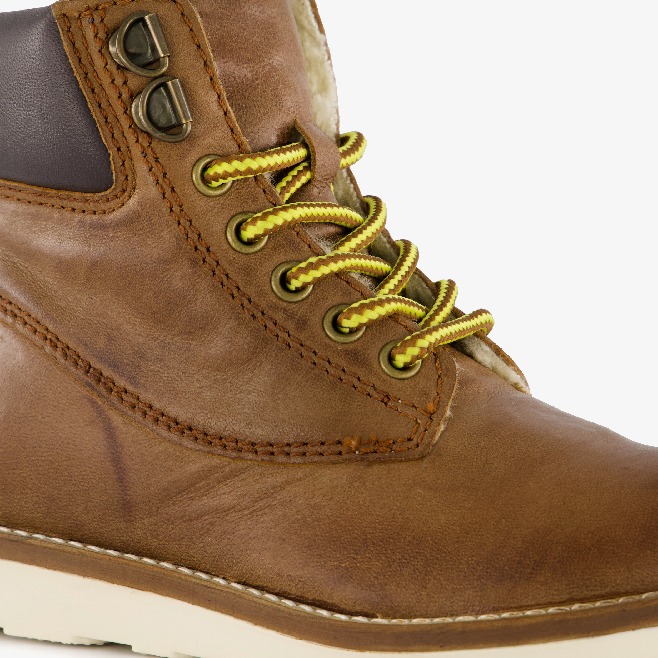 Groot gevoerde leren jongens veterboots cognac – foto 5