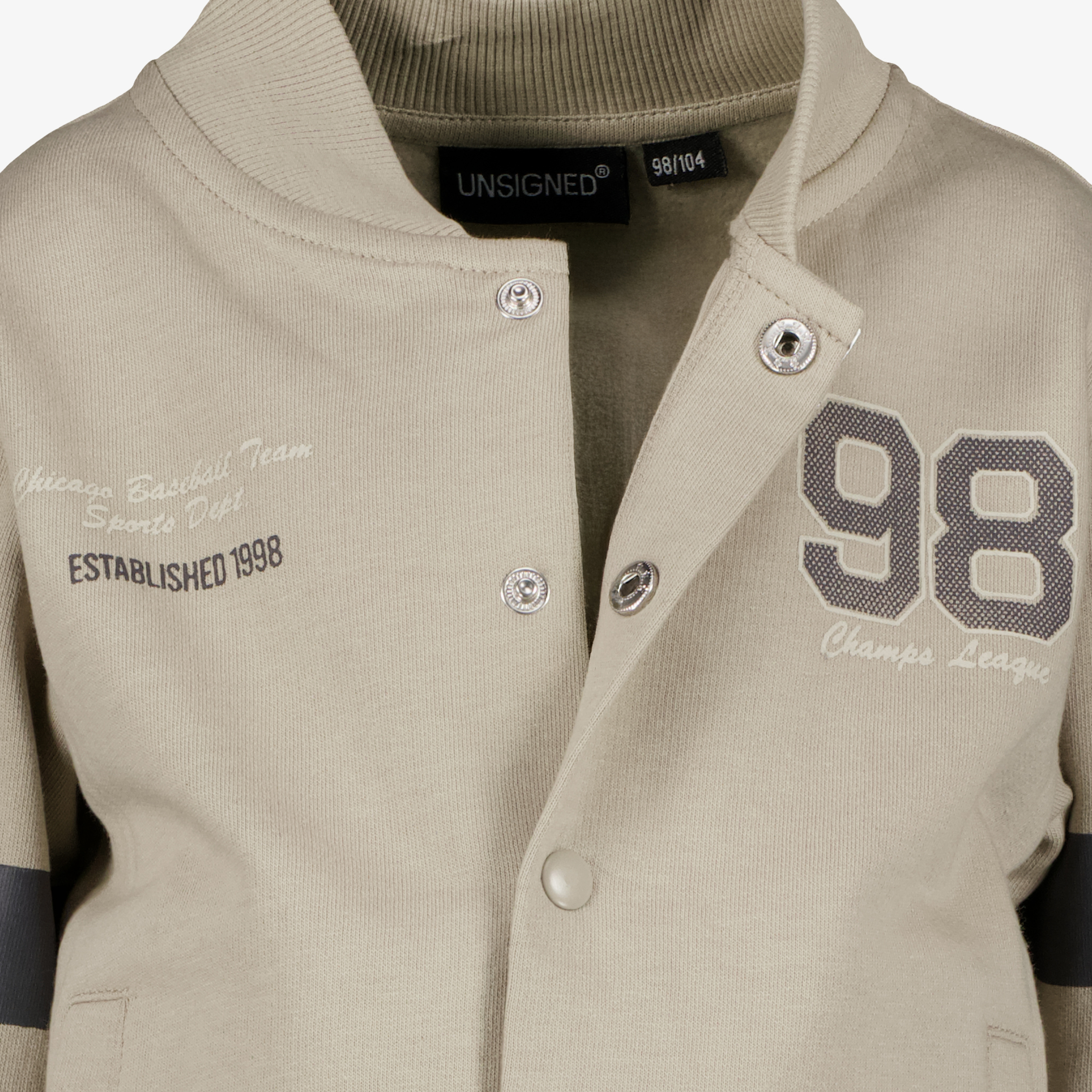 Unsigned jongens baseball vest met backprint beige truien & vesten – foto 3