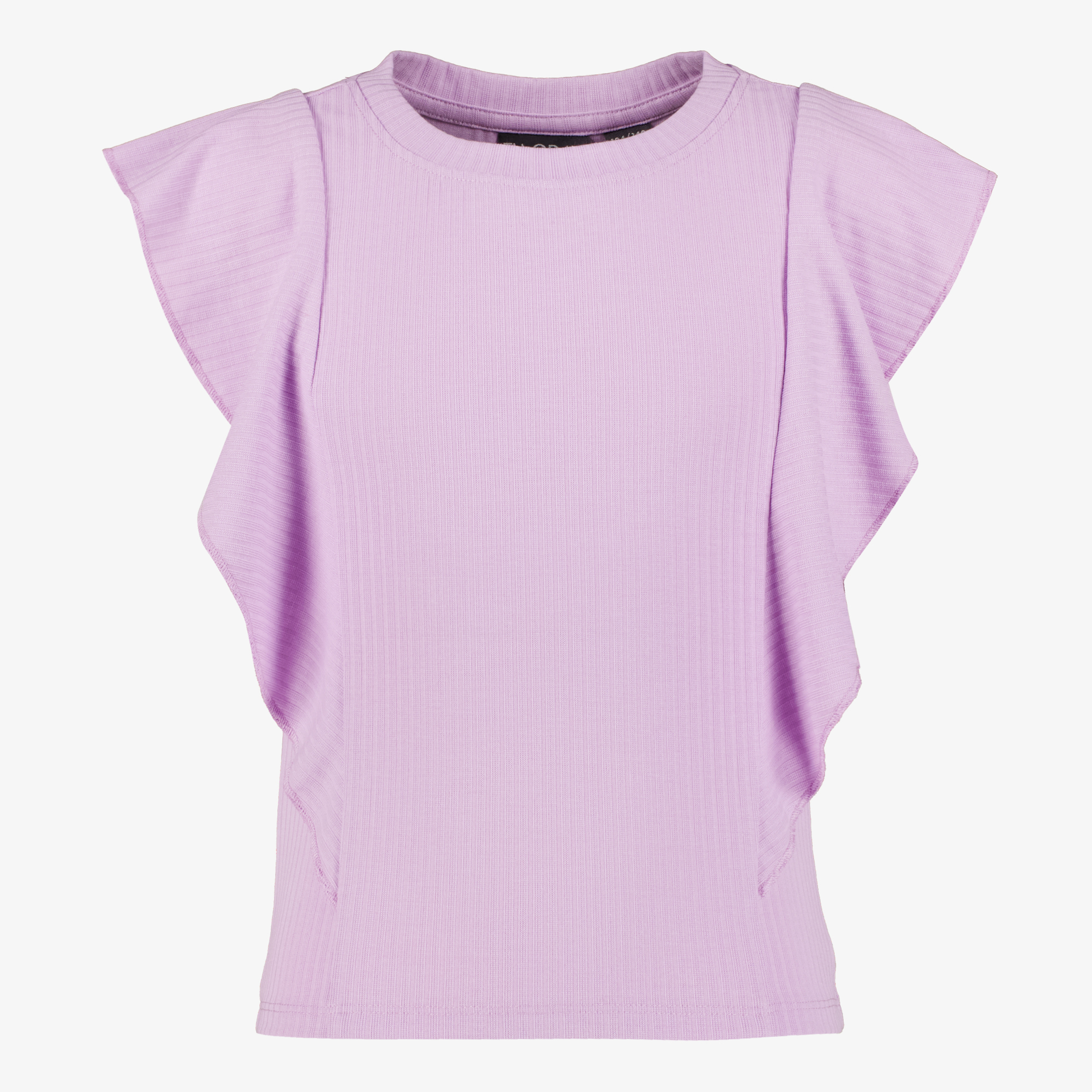 TwoDay meisjes rib top met ruches lila
