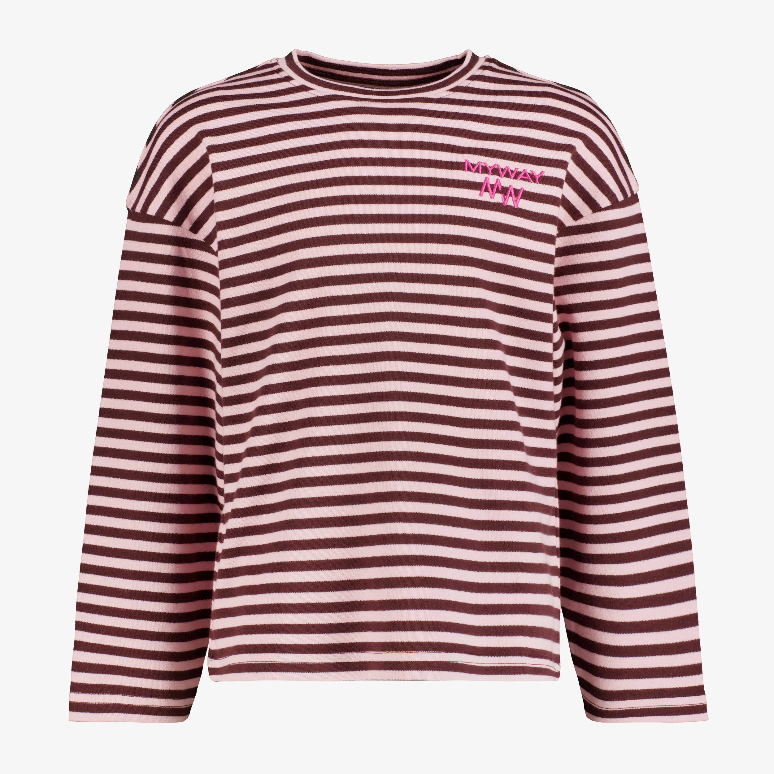 MyWay gestreept meisjes shirt met lange mouwen roze t-shirts & tops