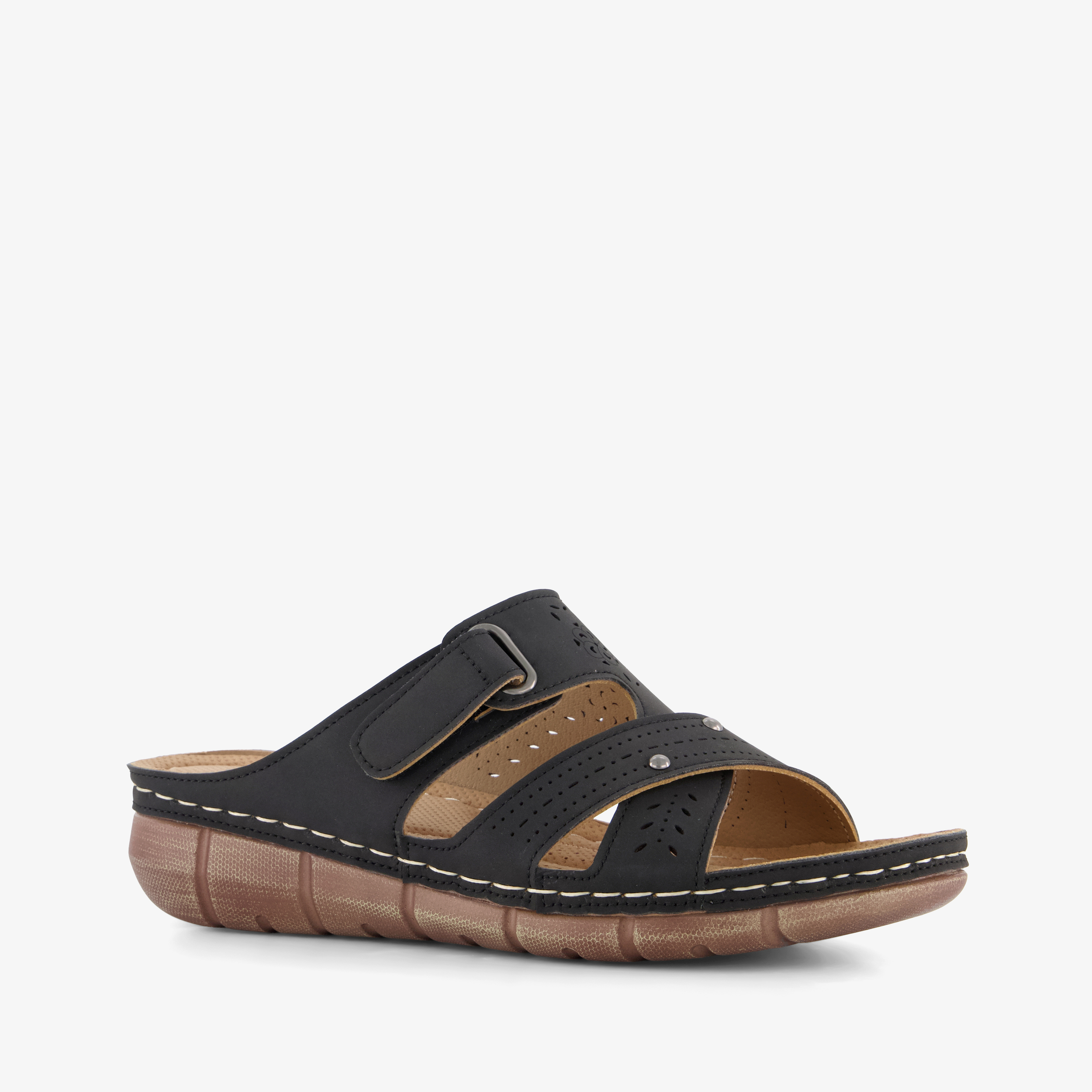 Natuform damaes slippers zwart dames