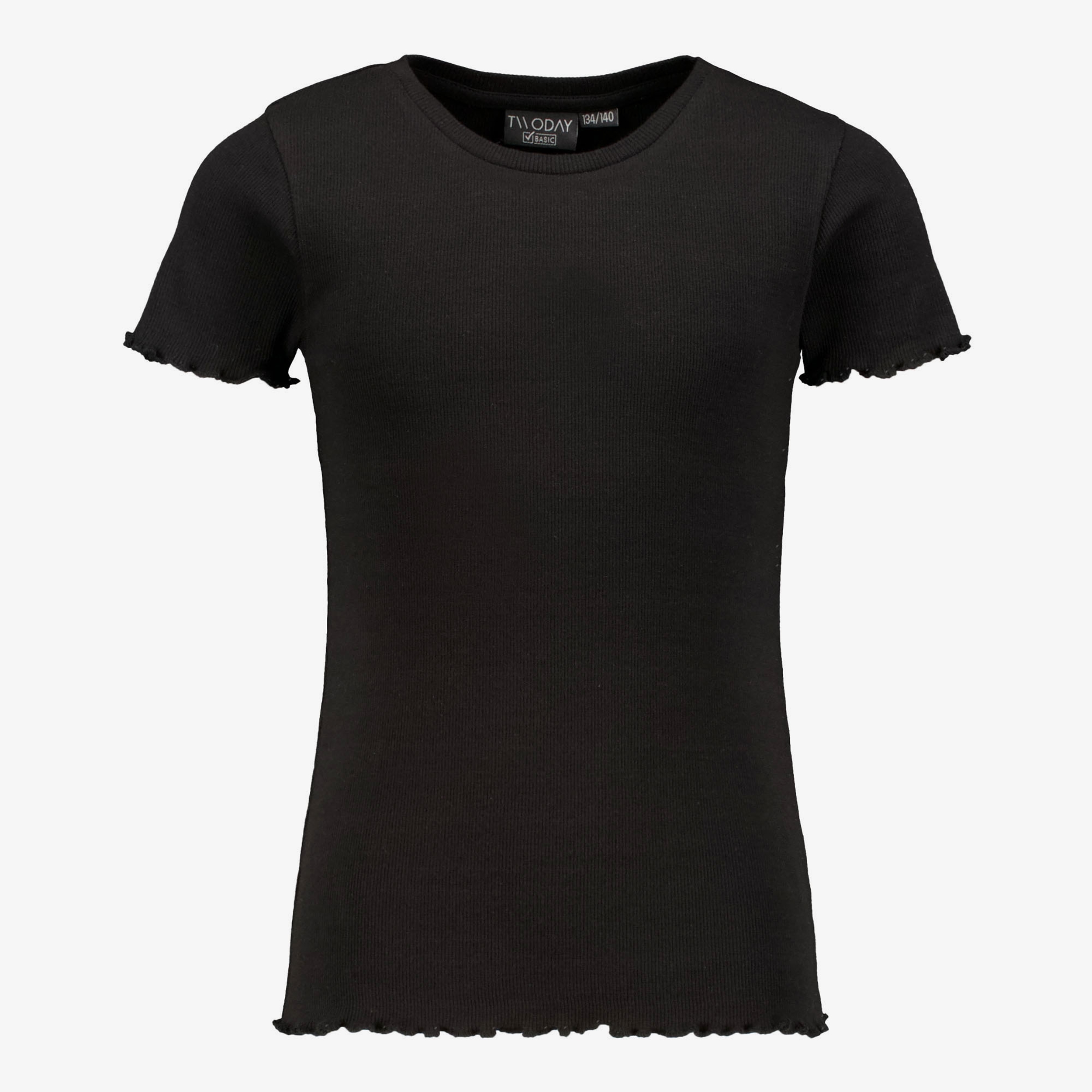 TwoDay meisjes rib T-shirt zwart