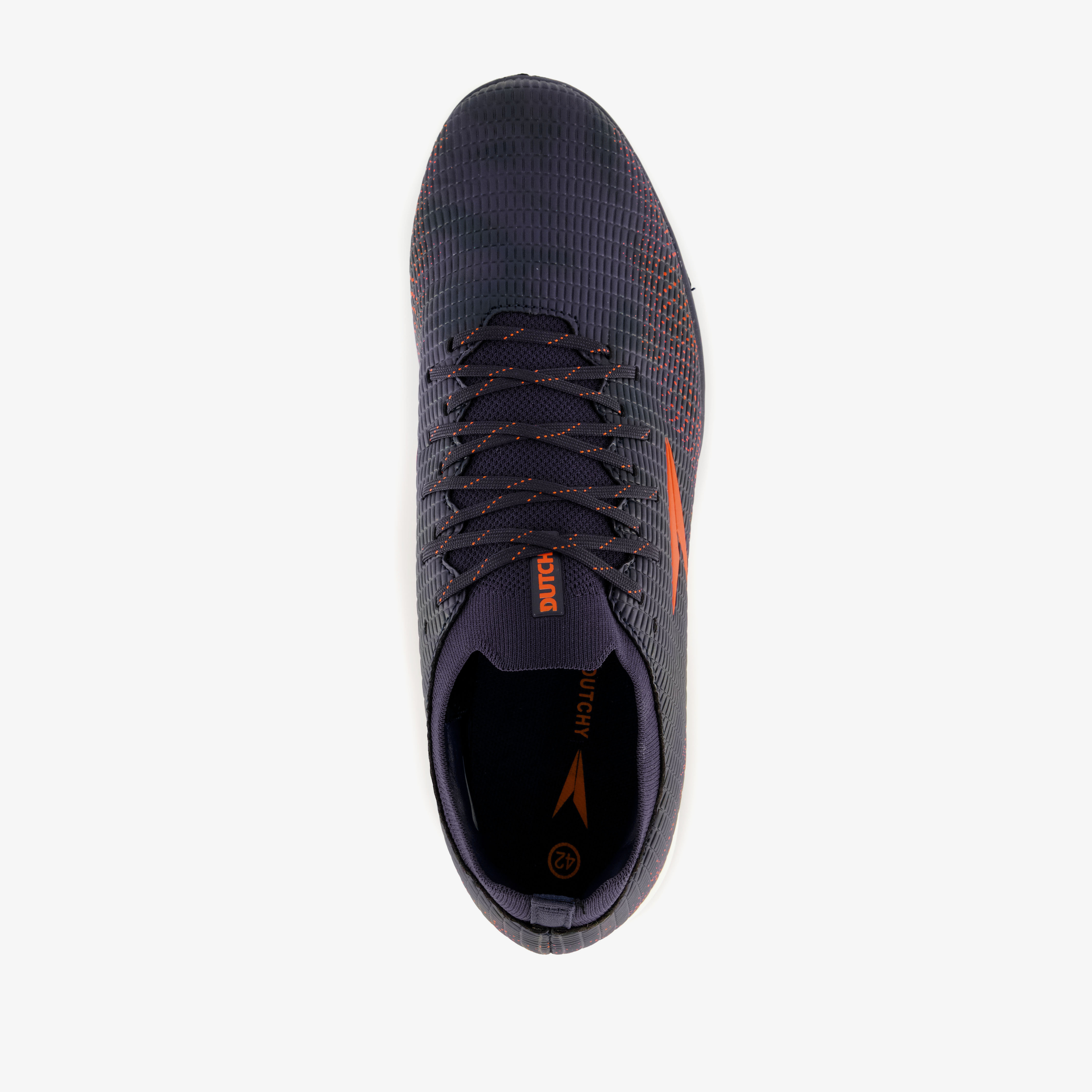Dutchy IC heren voetbalschoenen blauw oranje zaalschoenen – foto 4