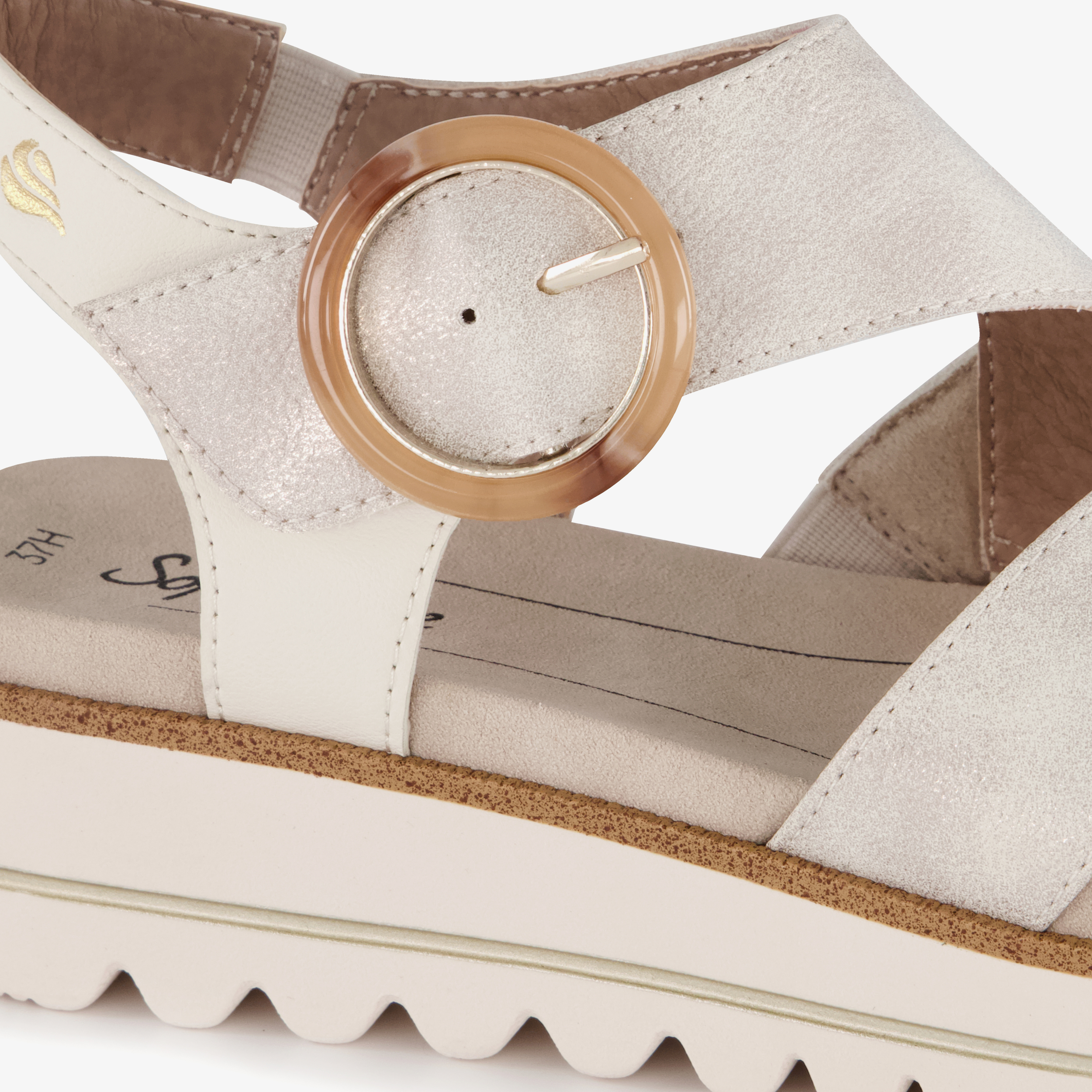 Softline dames sandalen met H leest beige – foto 5