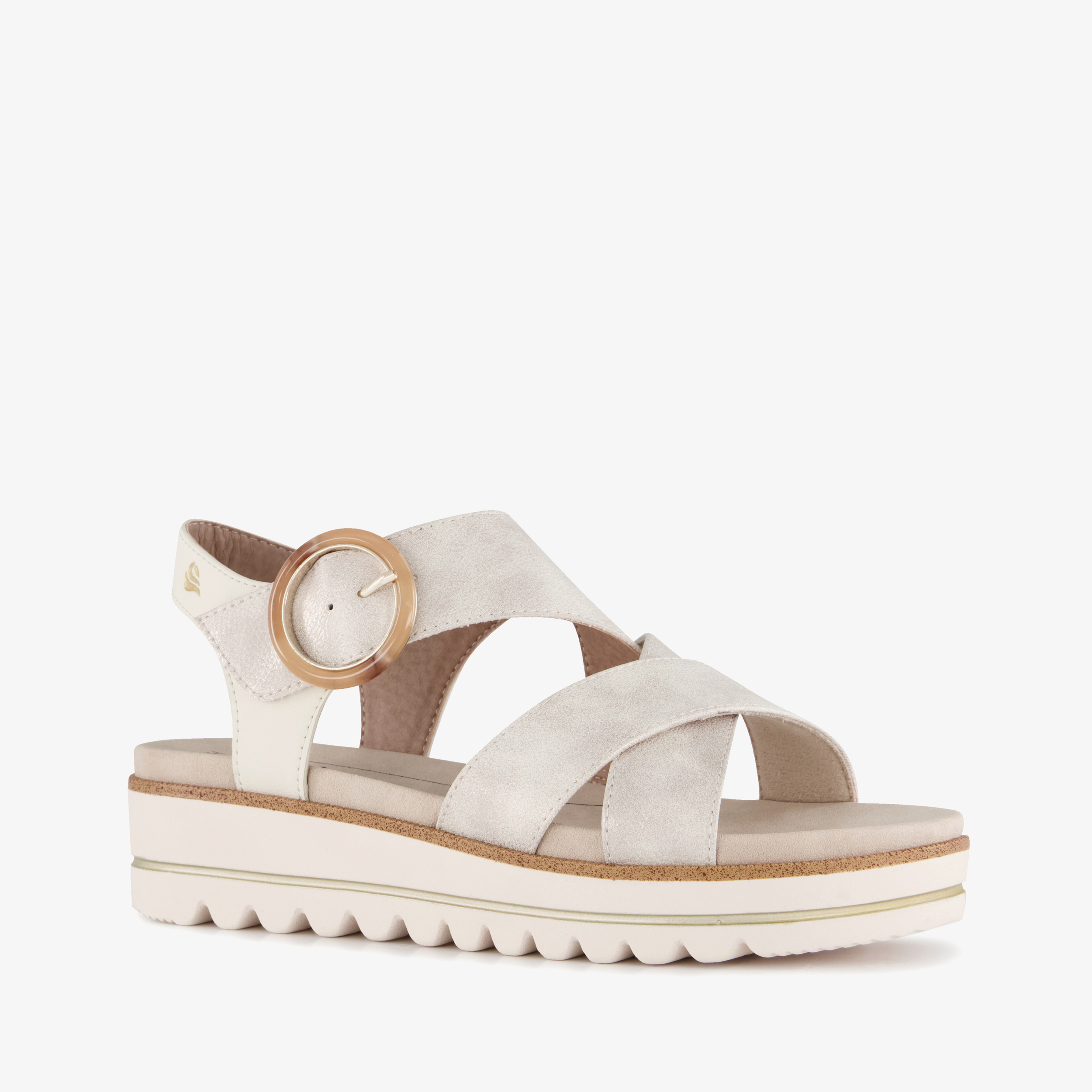 Softline dames sandalen met H leest beige