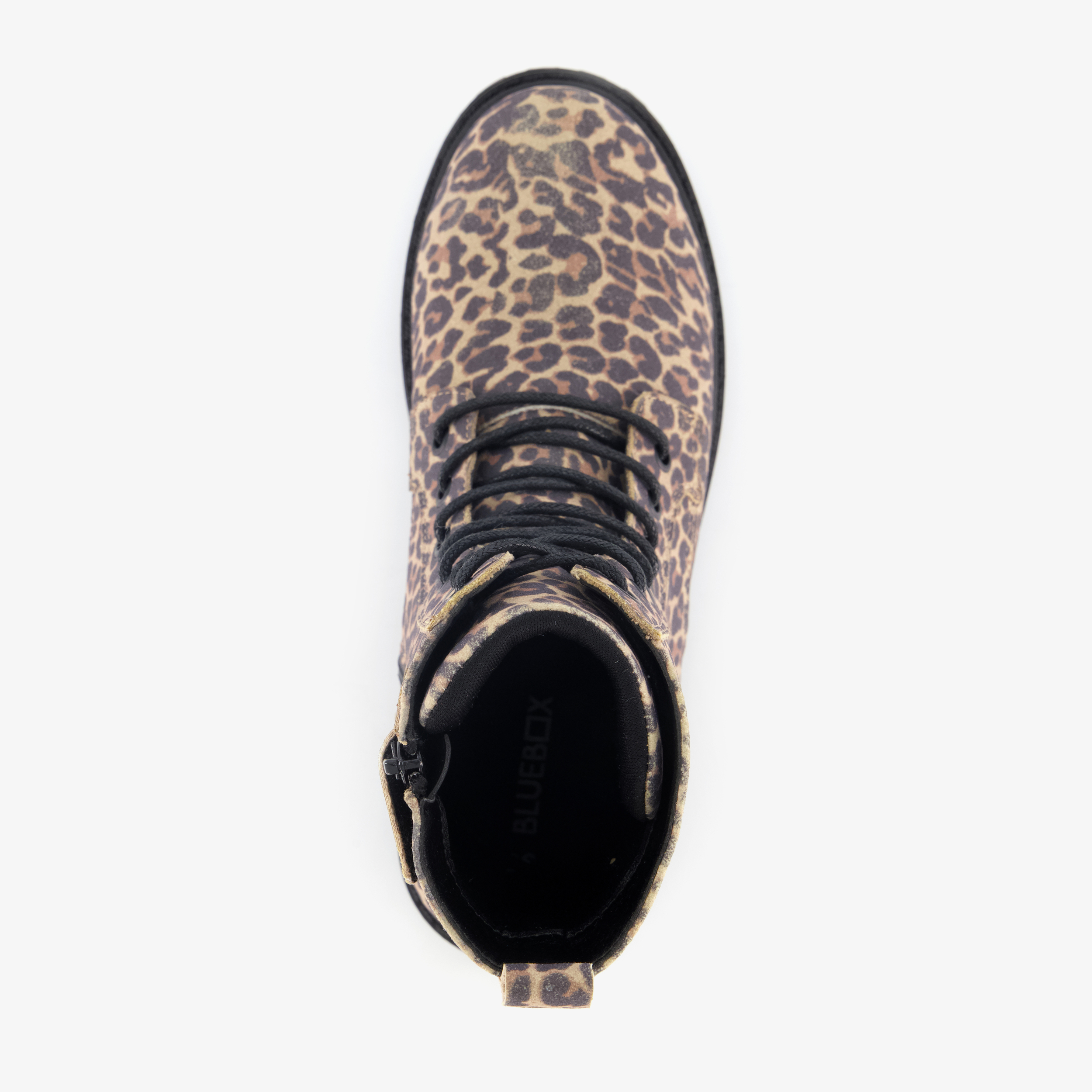 Blue Box meisjes veterboots met panterprint bruin – foto 4