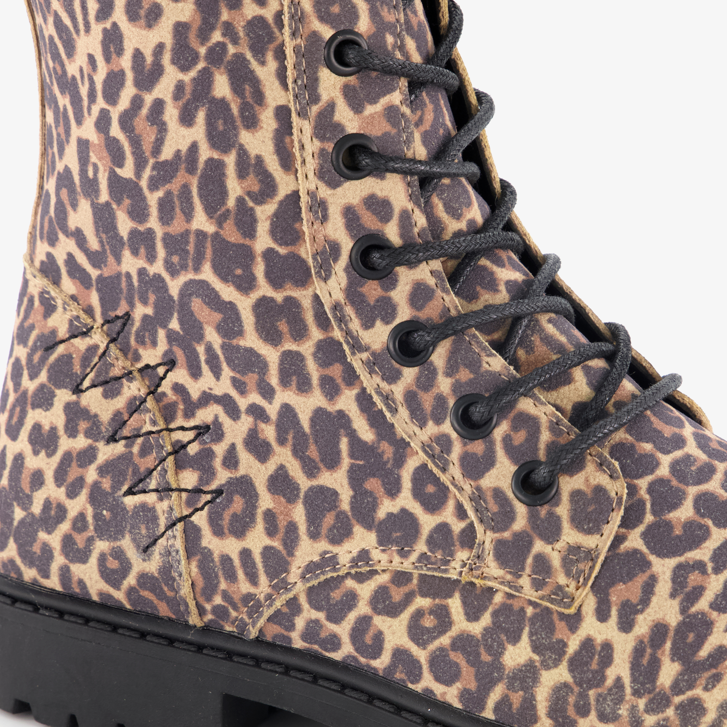 Blue Box meisjes veterboots met panterprint bruin – foto 5