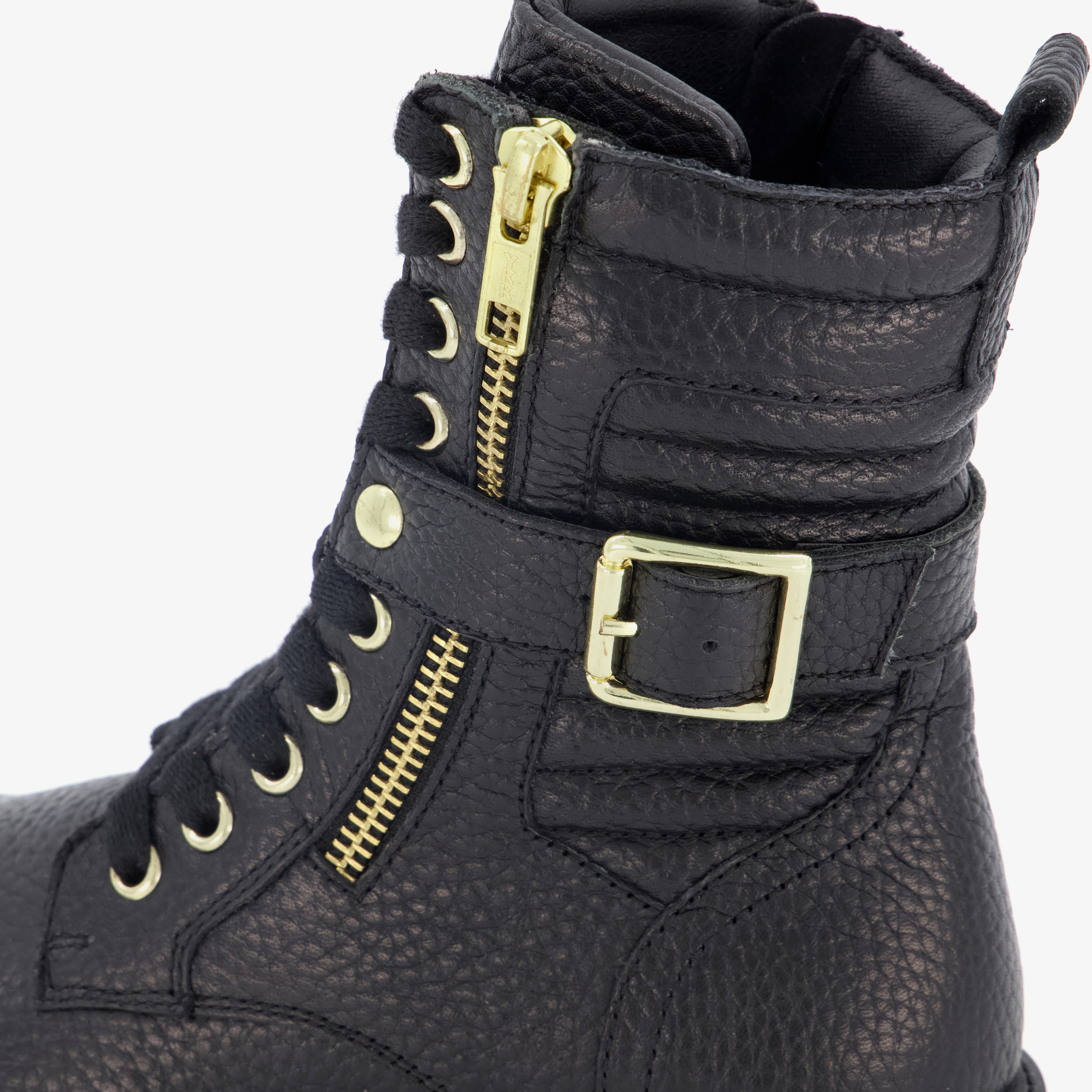Braqeez leren meisjes veterboots zwart – foto 5