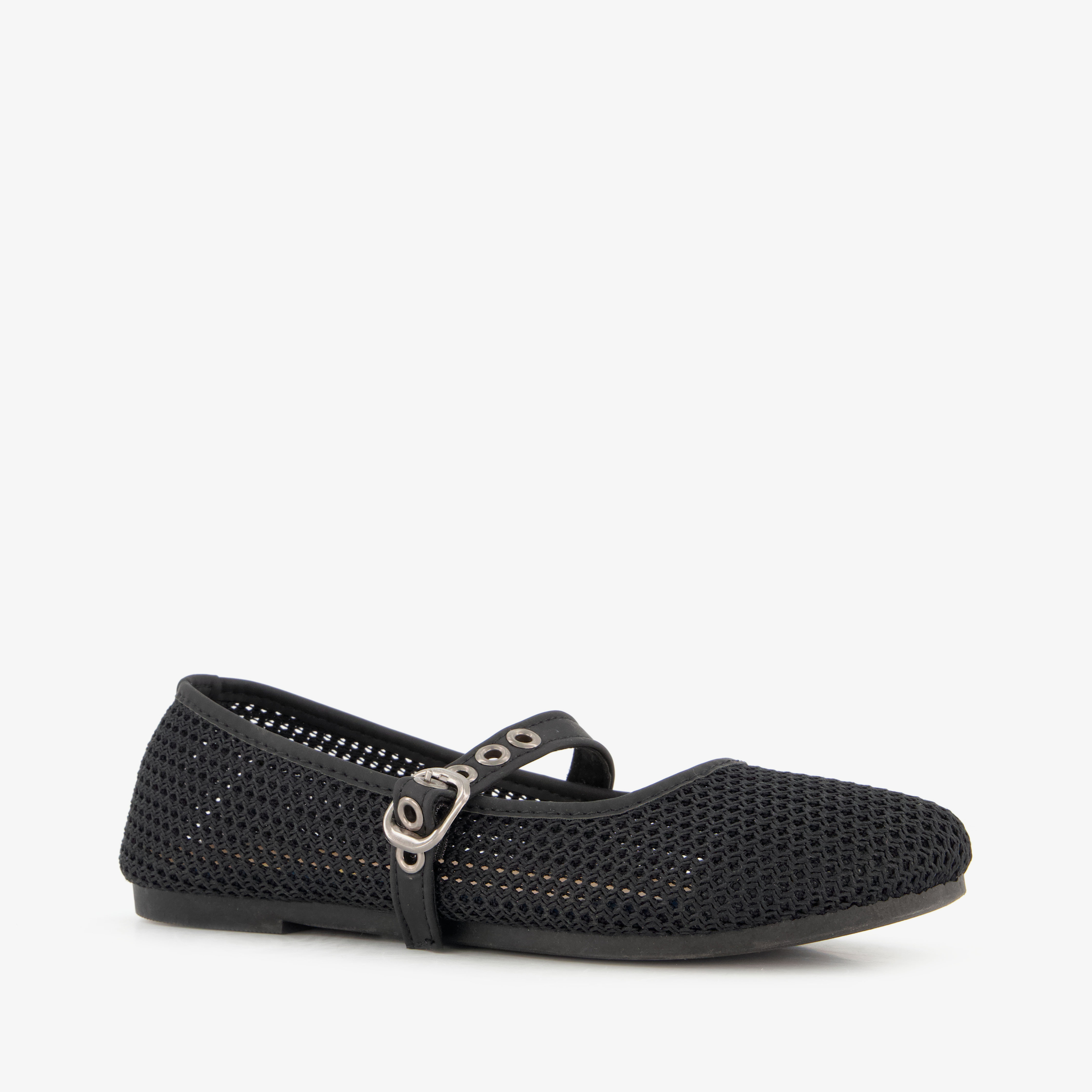 Dames mesh ballerina's zwart