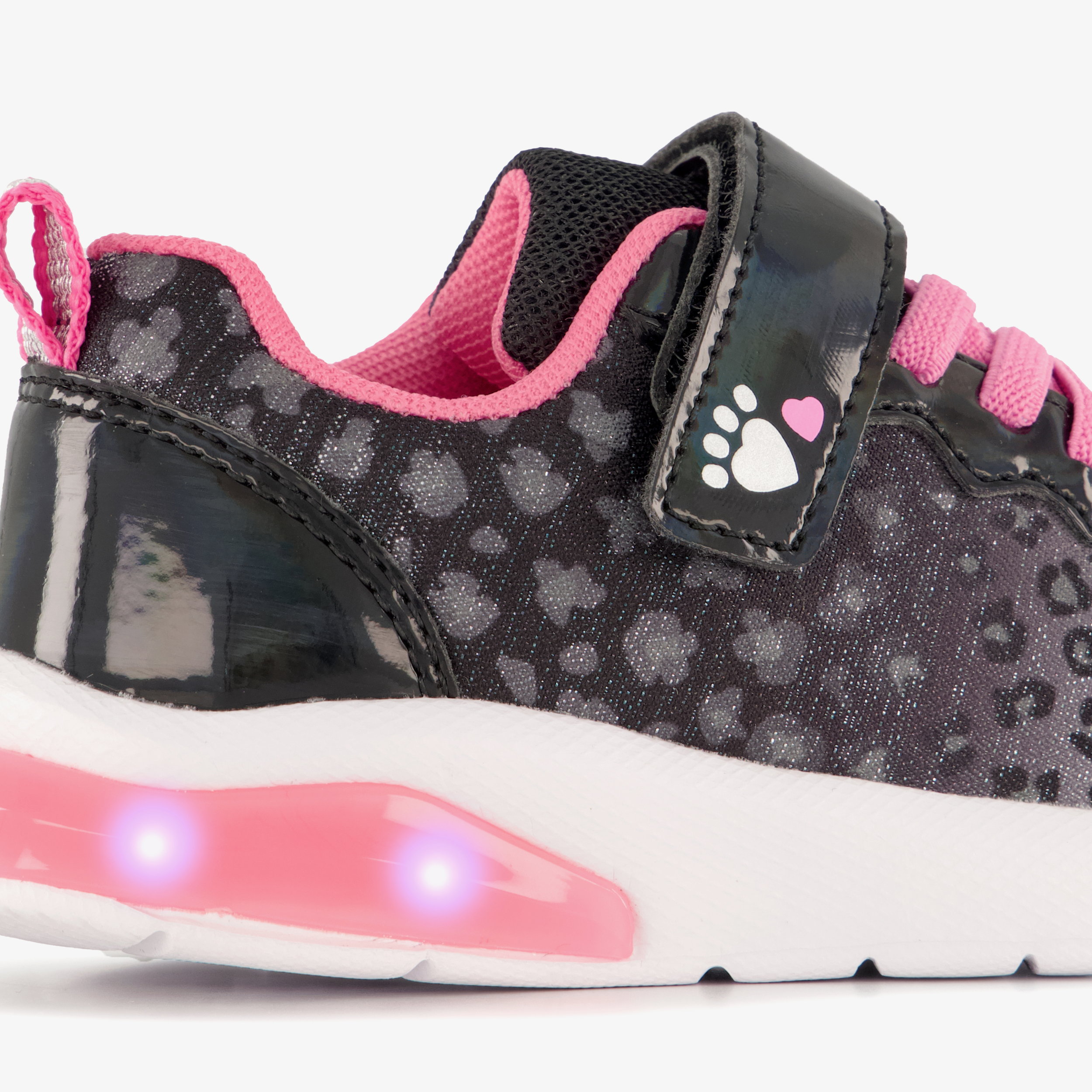 Blue Box meisjes sneakers met lichtjes zwart roze – foto 5