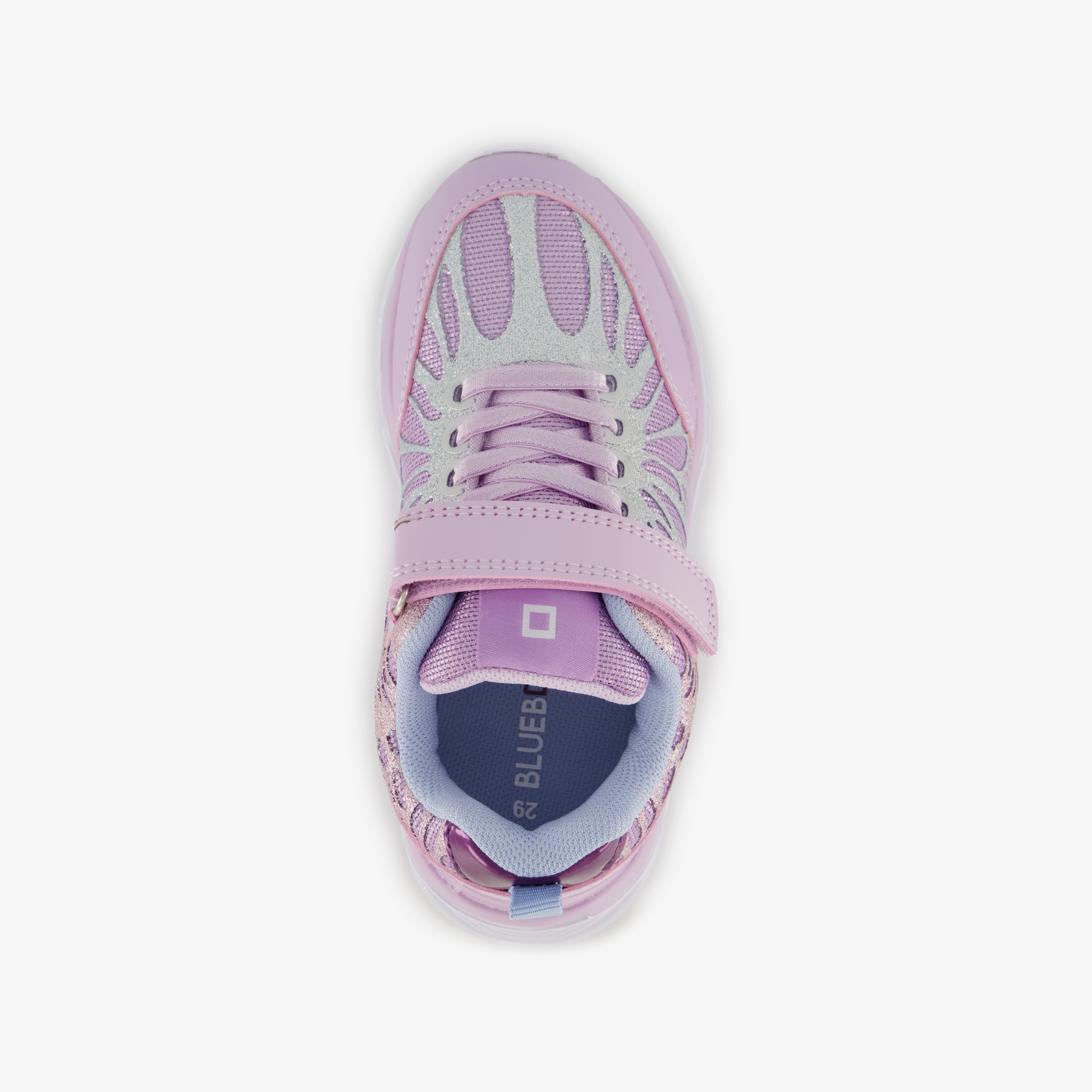 Blue Box meisjes sneakers met lichtjes en glitters paars – foto 4