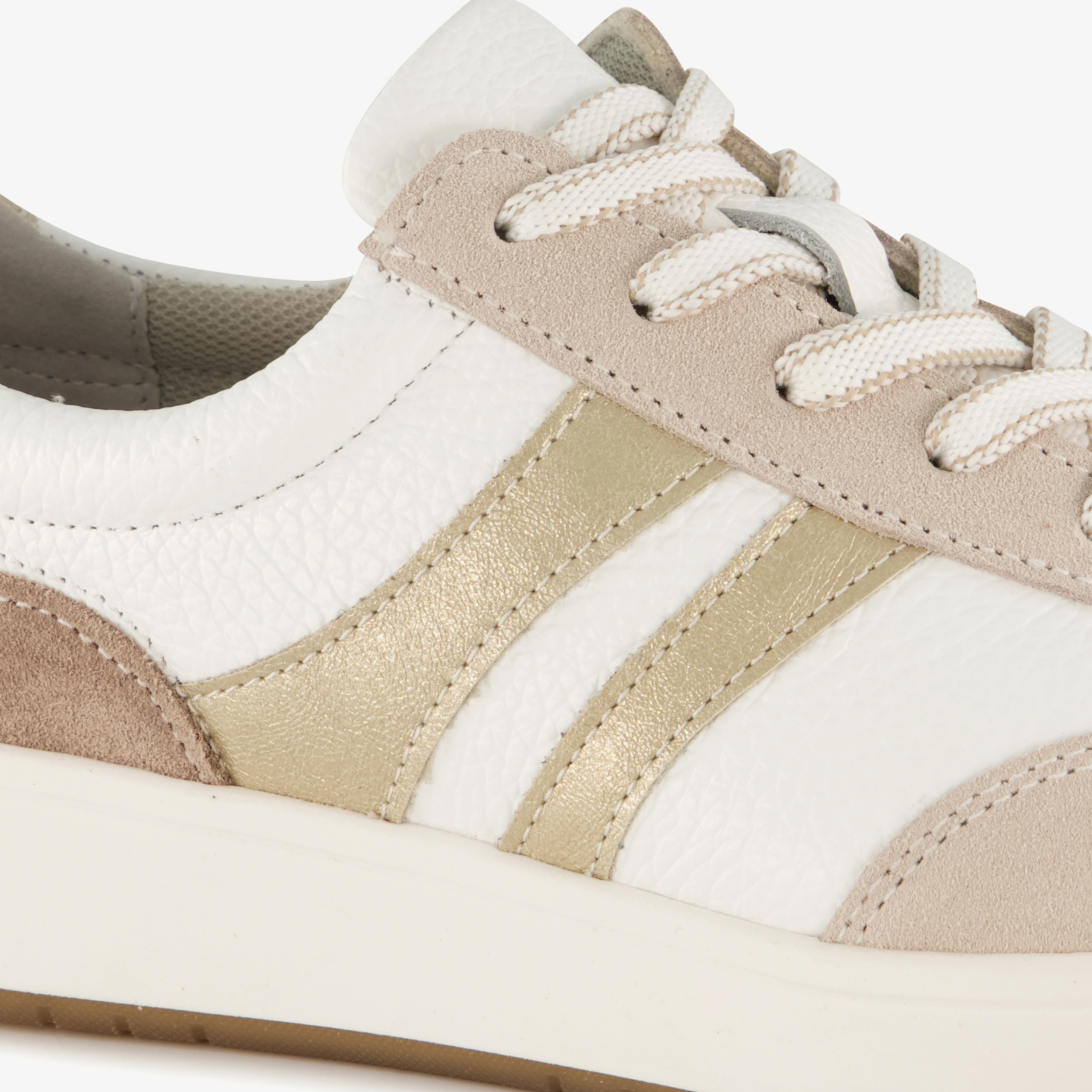 Hush Puppies leren dames sneakers wit beige – foto 5