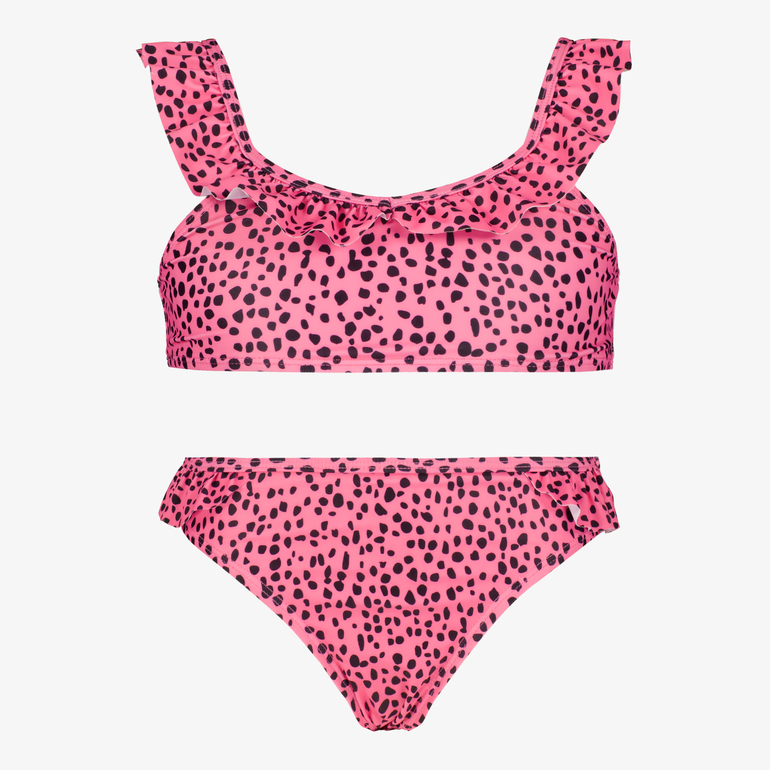 Osaga meisjes bikini met stippenprint roze zwart badmode