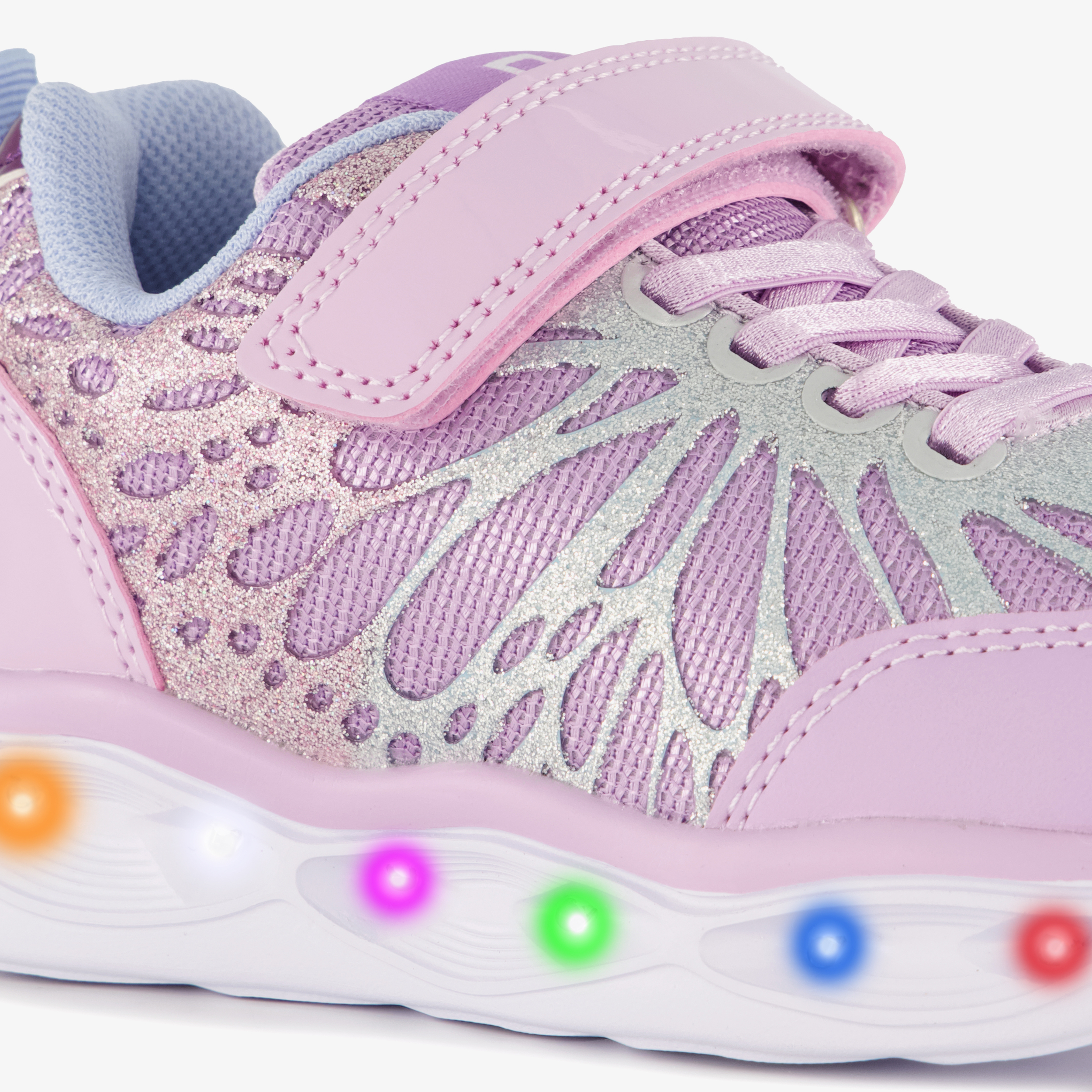 Blue Box meisjes sneakers met lichtjes en glitters paars – foto 5