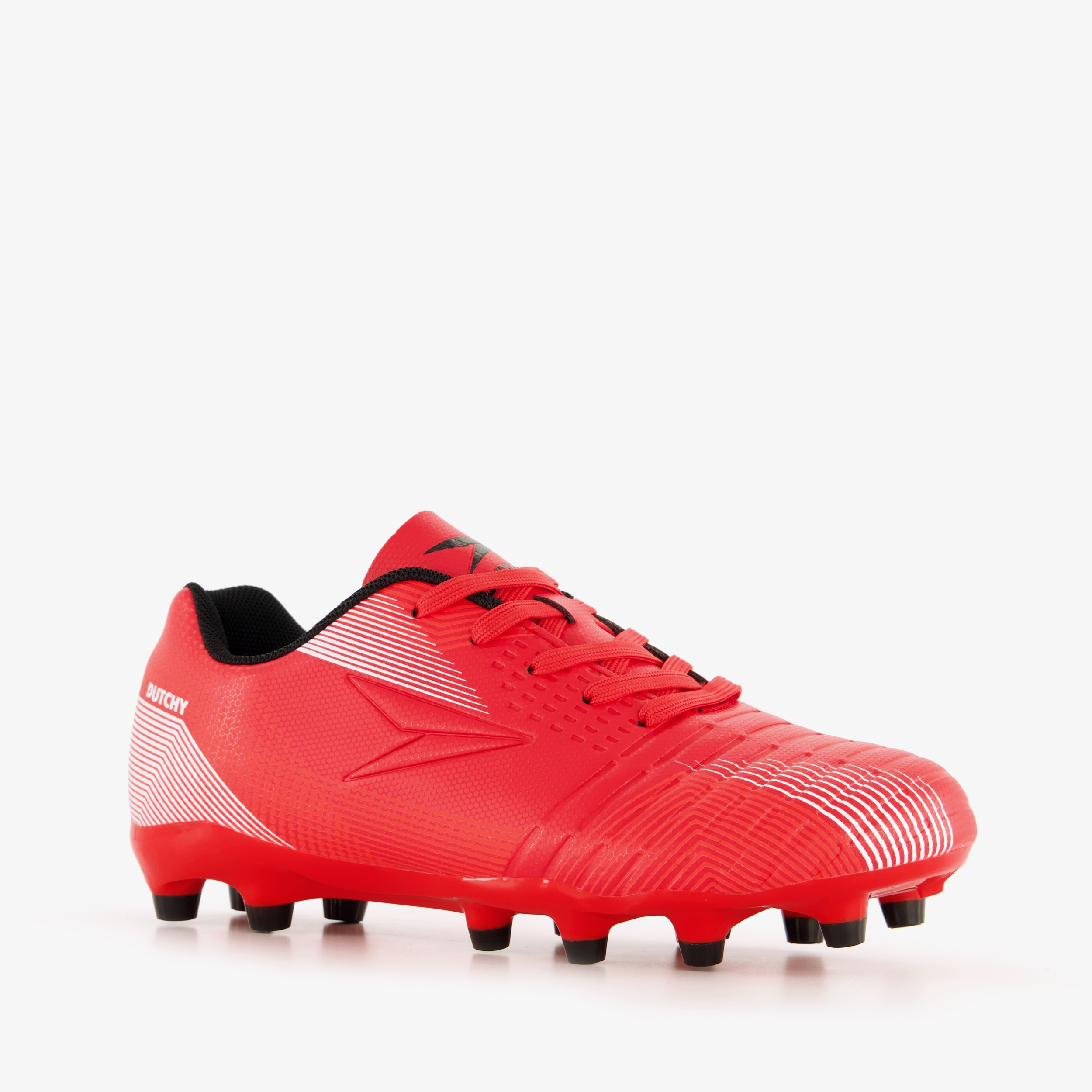 Dutchy FG kinder voetbalschoenen rood zwart