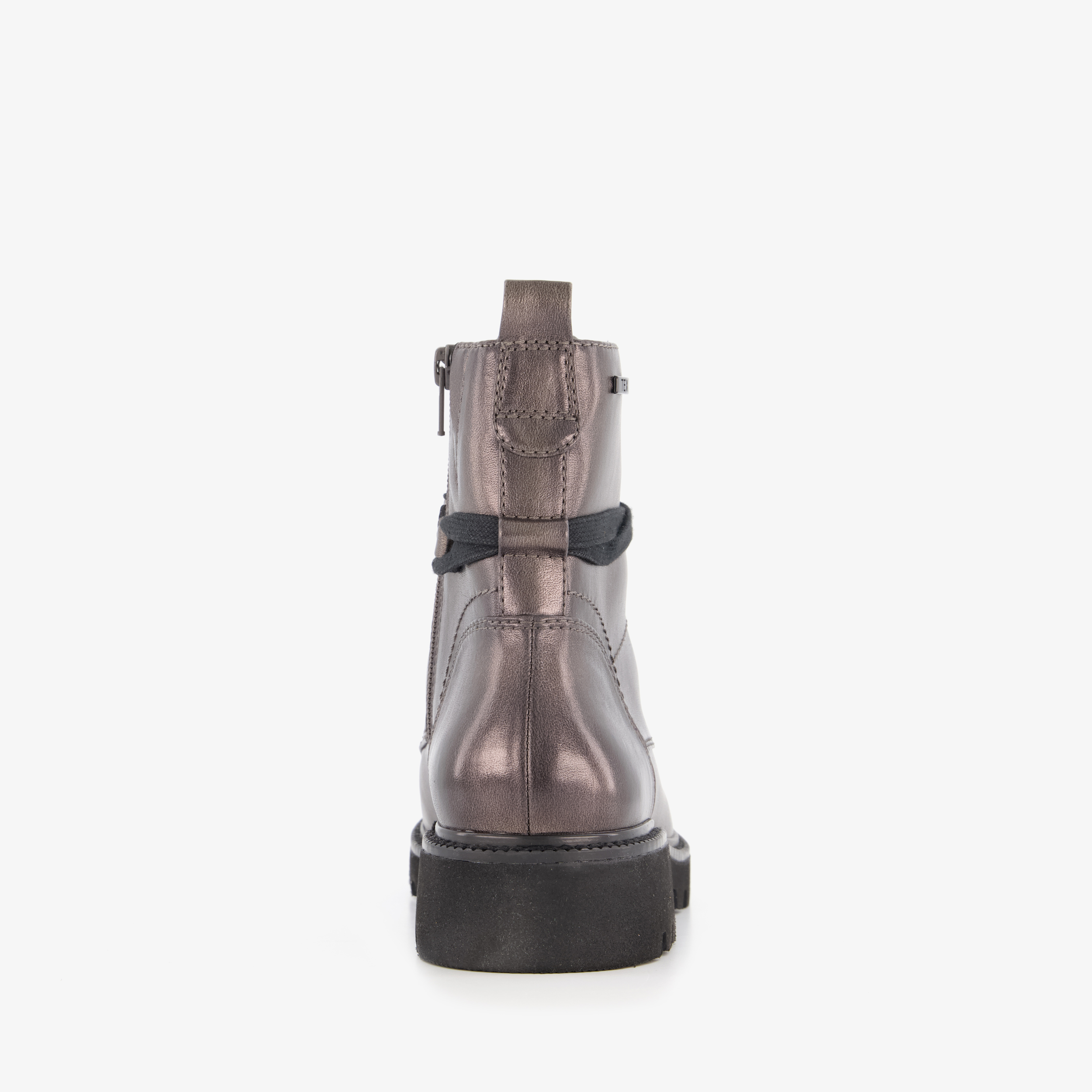 Softline dames veterboots metallic grijs laarzen – foto 2