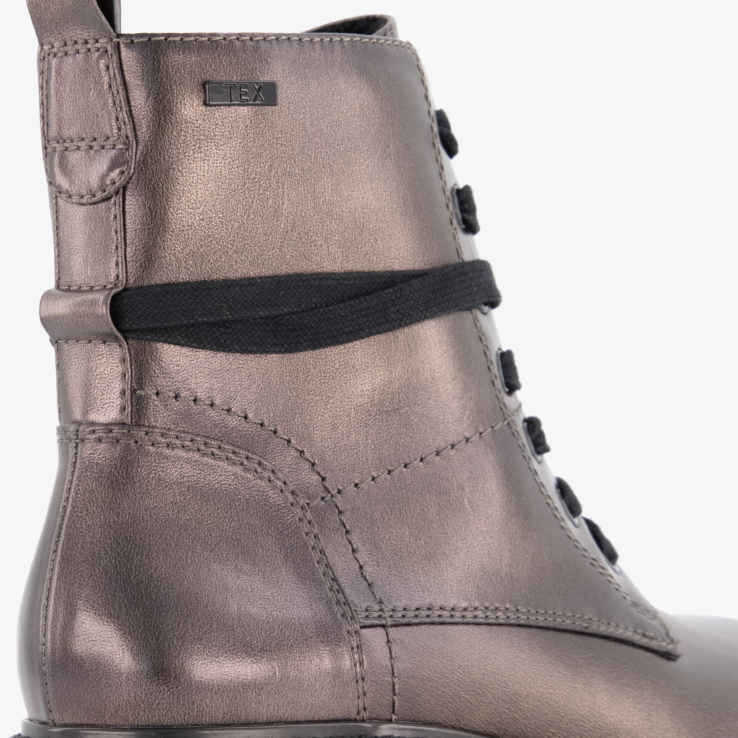 Softline dames veterboots metallic grijs laarzen – foto 5