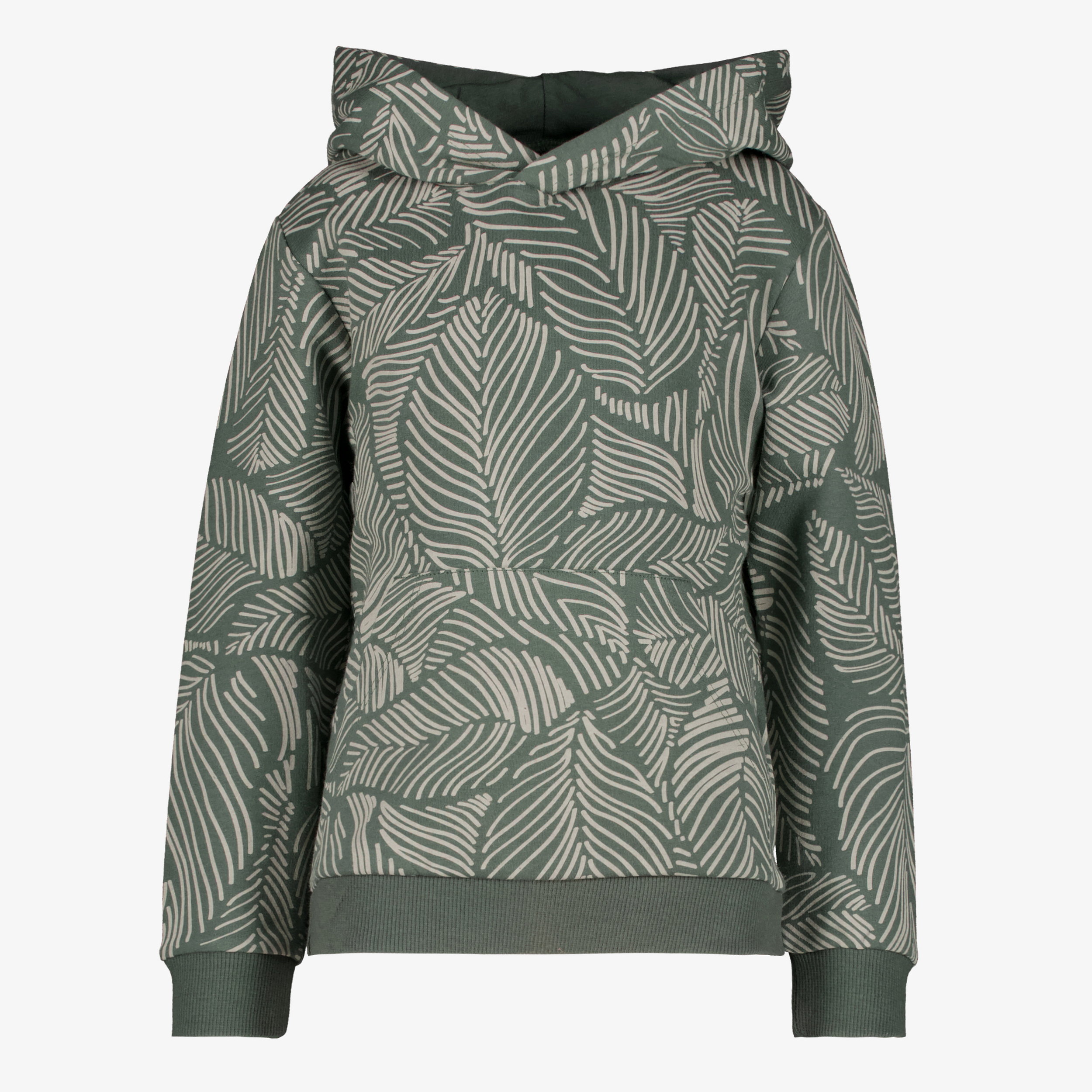Unsigned jongens hoodie met bladeren print groen Unsigned jongens hoodie met bladeren print groen