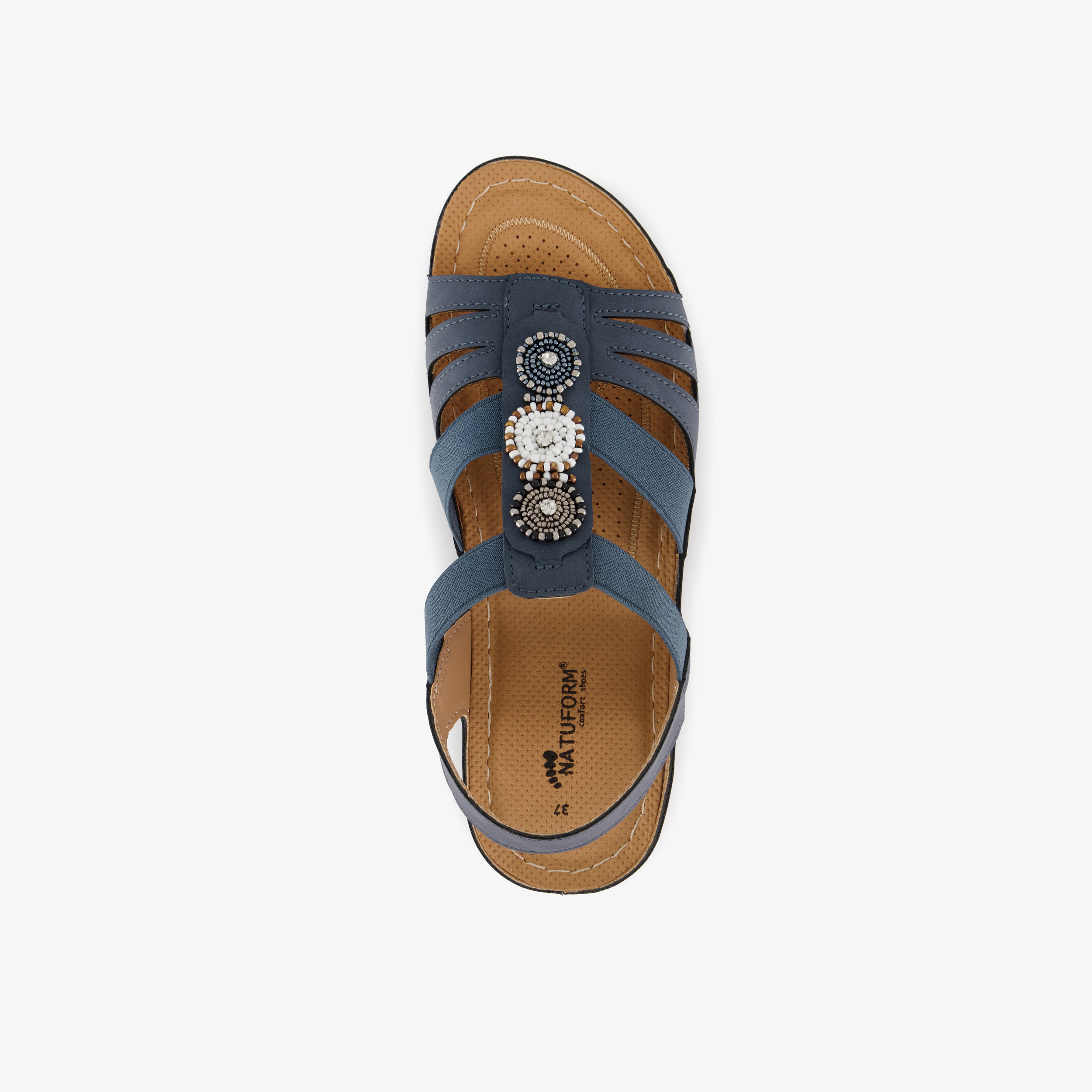 Natuform dames sandalen met sleehak blauw – foto 4
