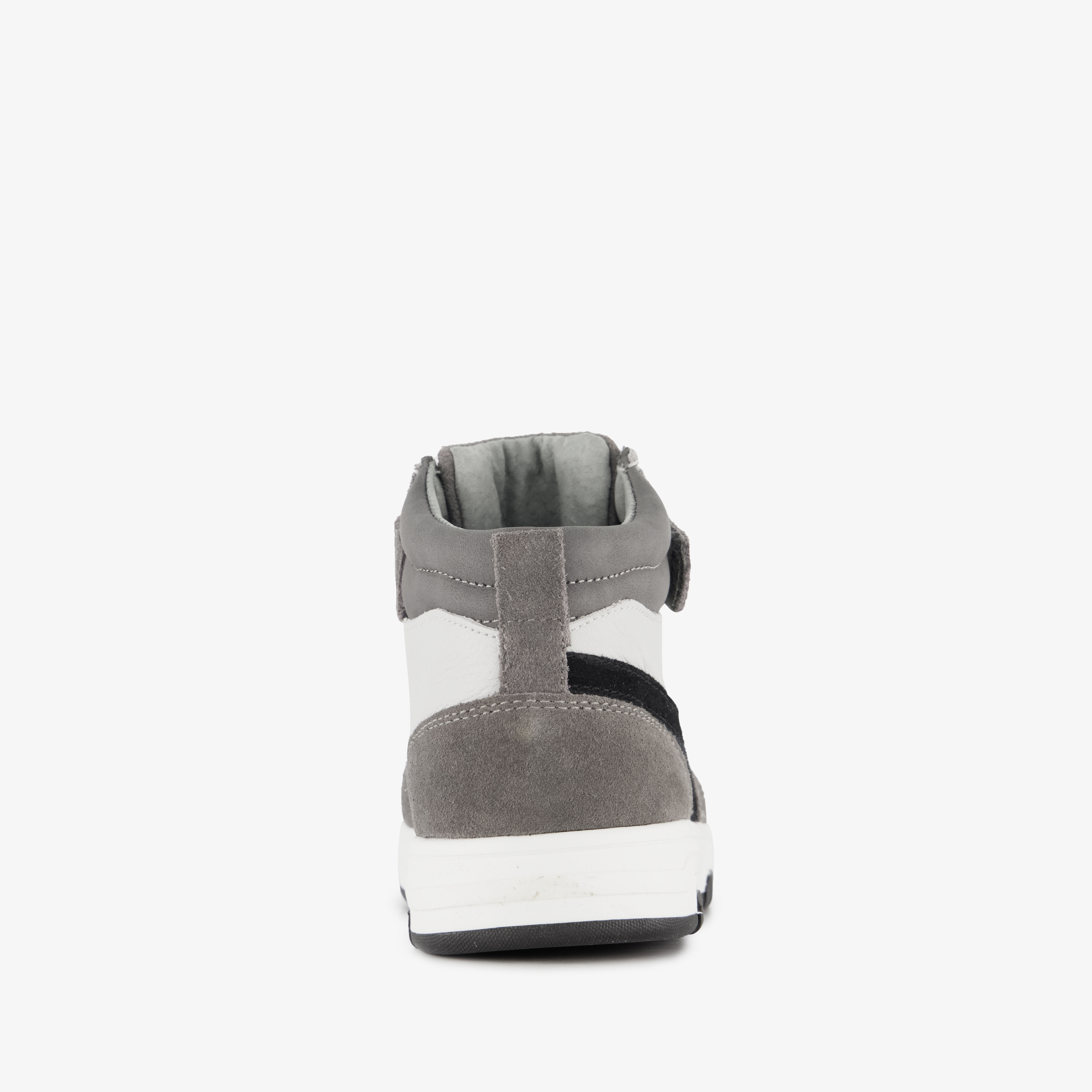 Stap leren hoge jongens sneakers grijs wit – foto 2