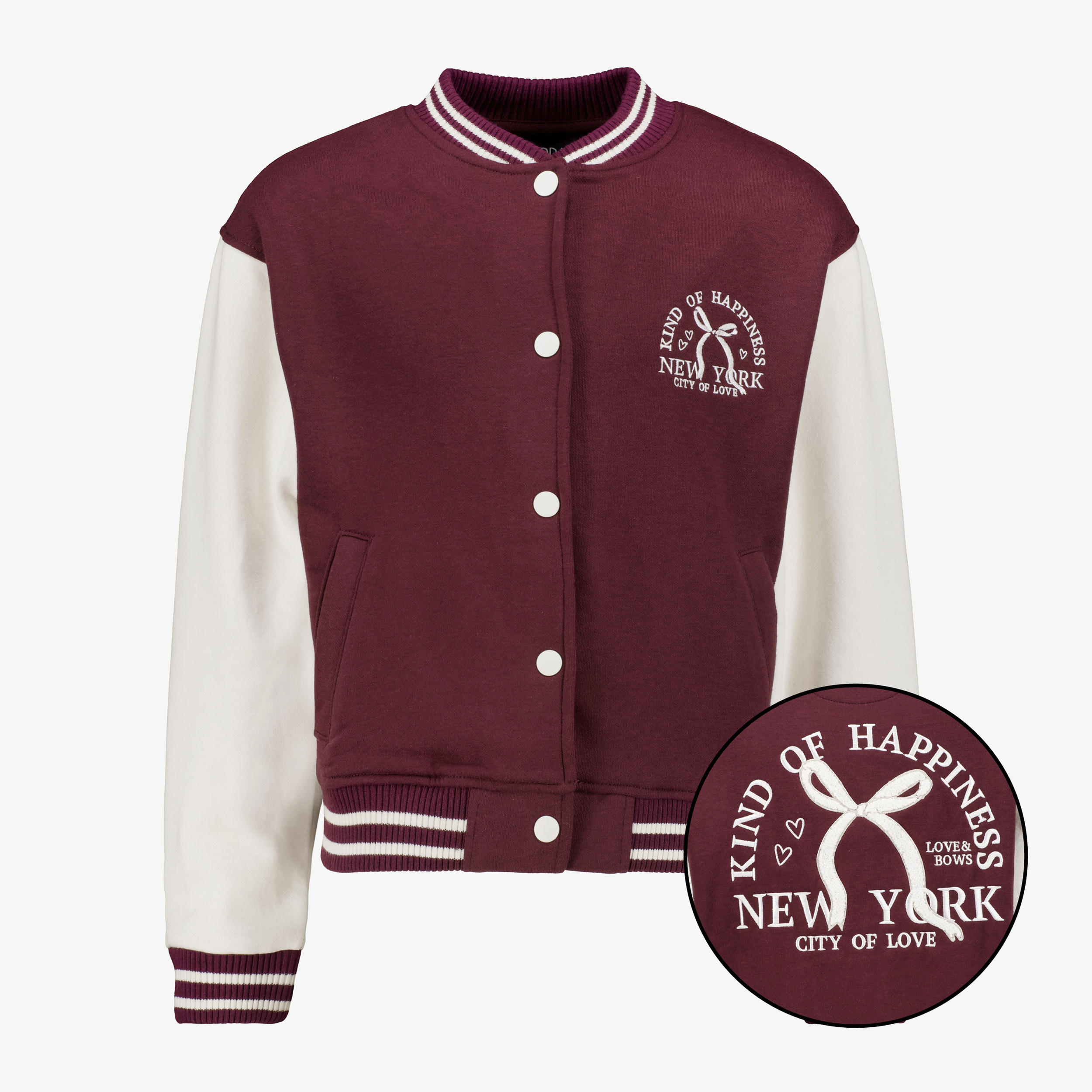 TwoDay meisjes baseball vest bordeaux rood truien & vesten